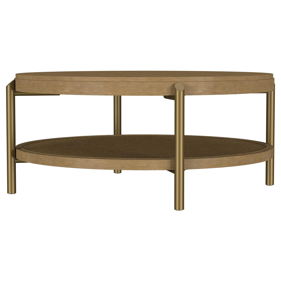  Coaster Furniture Arini 706188 Round Coffee Table With Storage Shelf - Sand Wash IMAGE 1