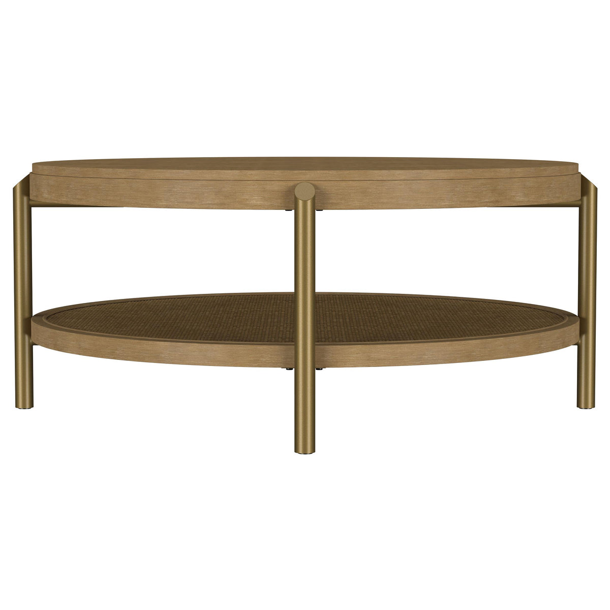 Coaster Furniture Arini 706188 Round Coffee Table With Storage Shelf - Sand Wash IMAGE 4