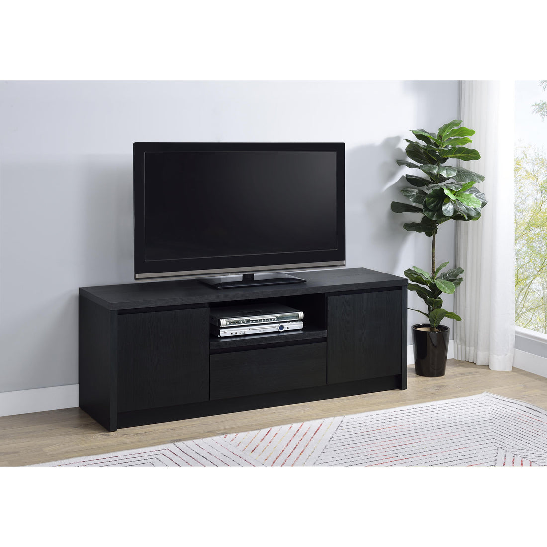  Coaster Furniture Winfield 706222 60-inch 2-door TV Stand Media Console - Black IMAGE 1