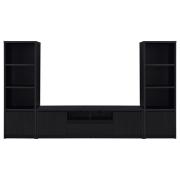  Coaster Furniture Winfield 706223-SET 3-piece Entertainment Center 78-inch TV Stand - Black IMAGE 1