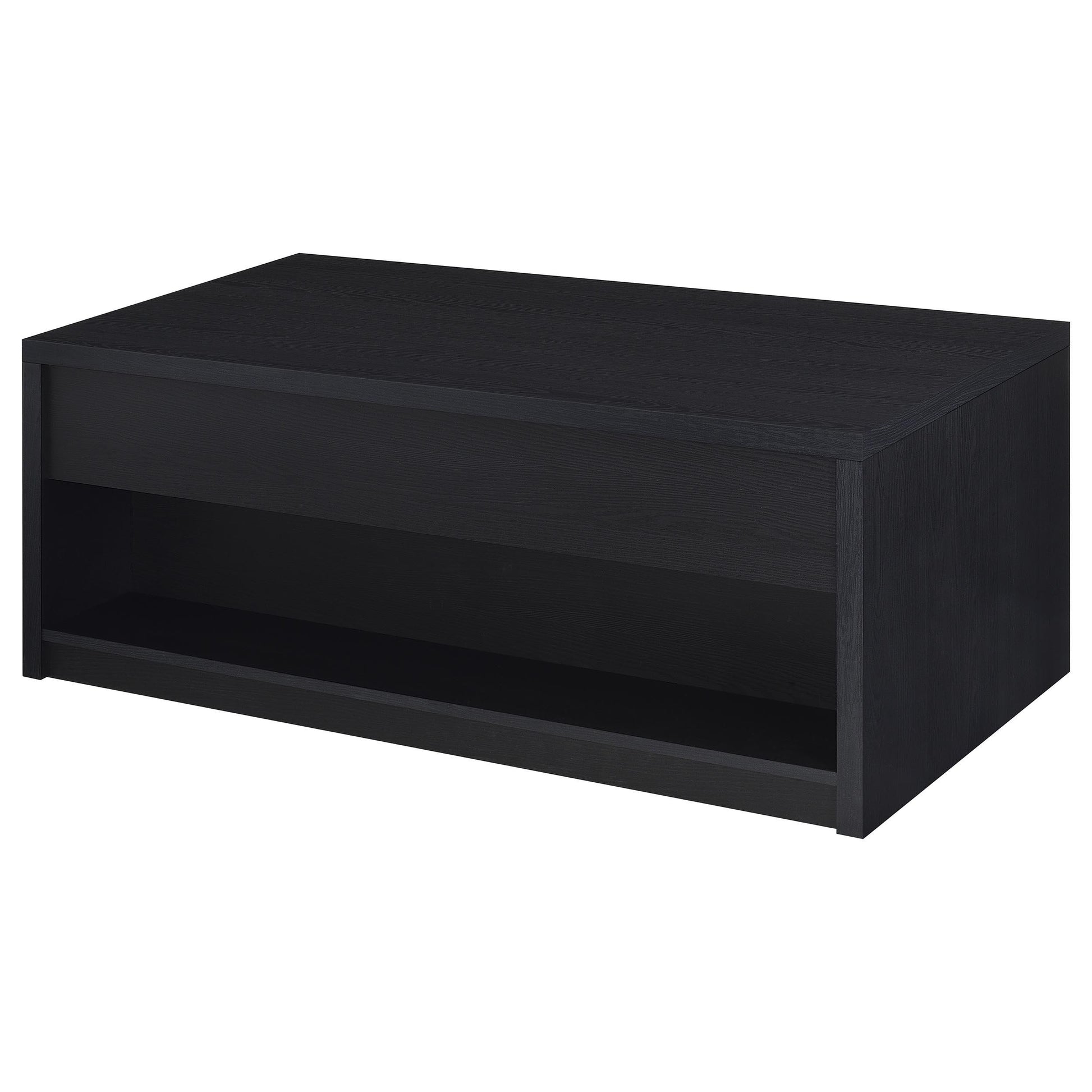  Coaster Furniture Knapp 706228 Lift Top Coffee Table with Dual Drawers - Black IMAGE 1