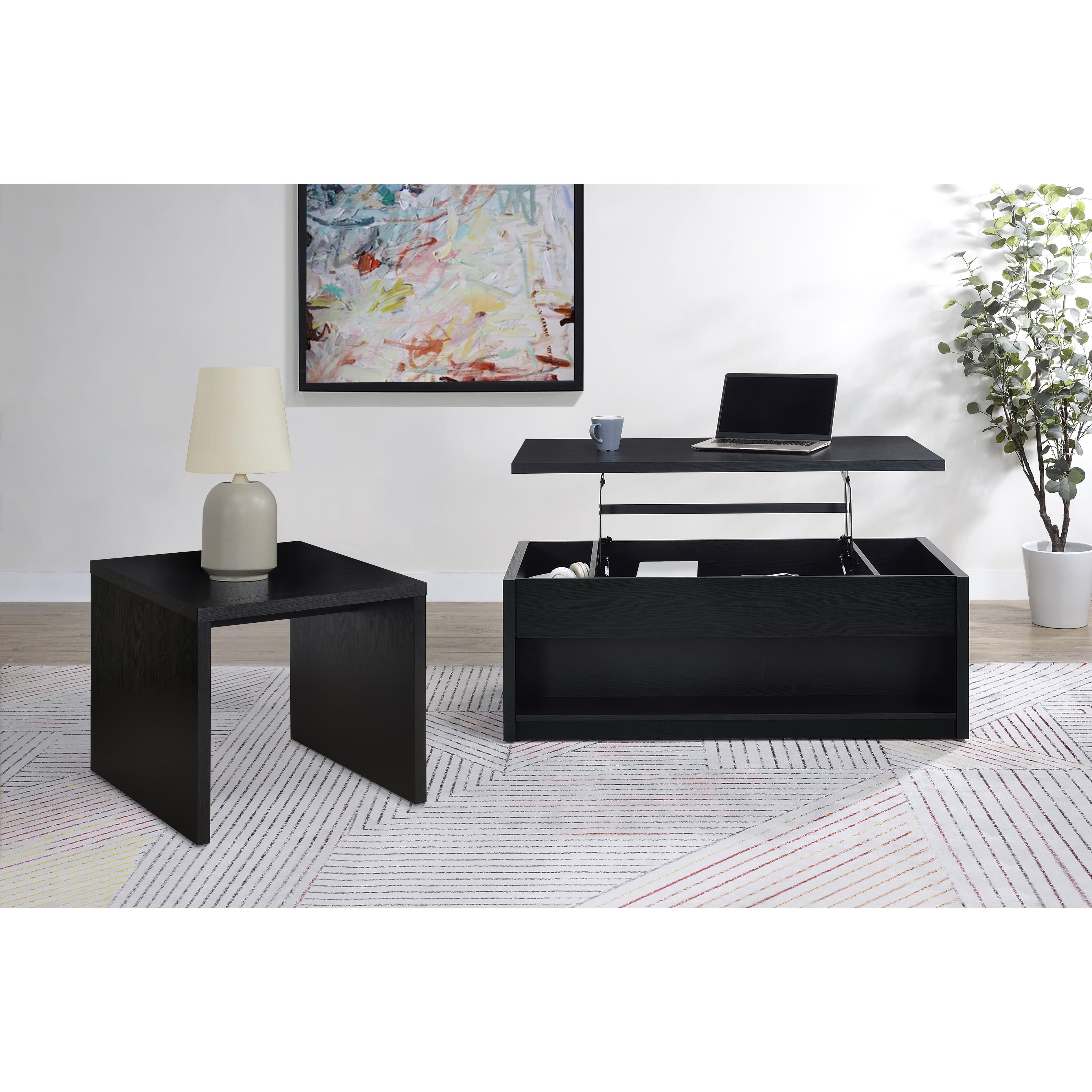  Coaster Furniture Knapp 706228 Lift Top Coffee Table with Dual Drawers - Black IMAGE 13