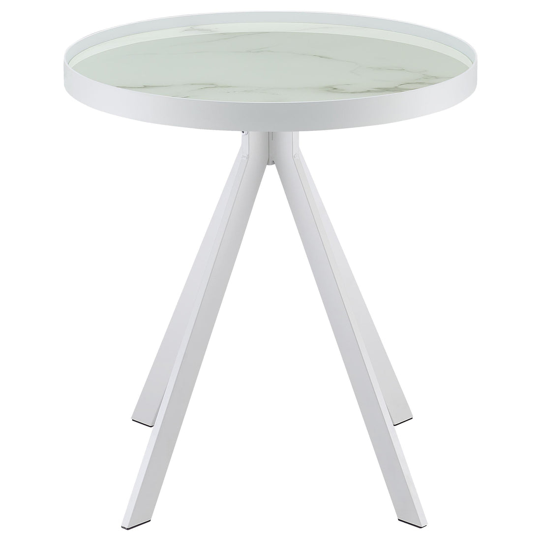 Coaster Furniture Briggs 706258-S3 3-piece Round Coffee and End Table Set - White IMAGE 1