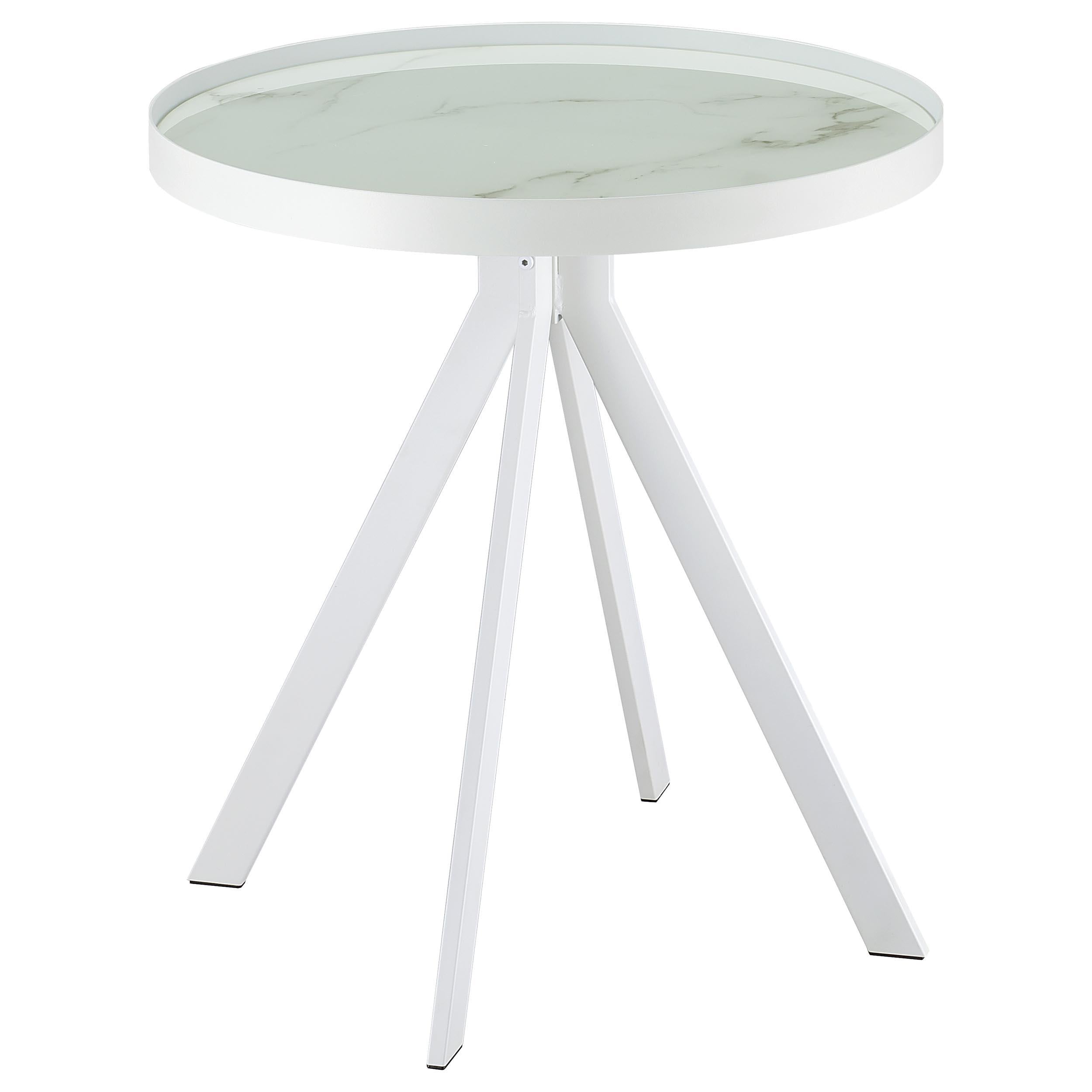  Coaster Furniture Briggs 706258-S3 3-piece Round Coffee and End Table Set - White IMAGE 10