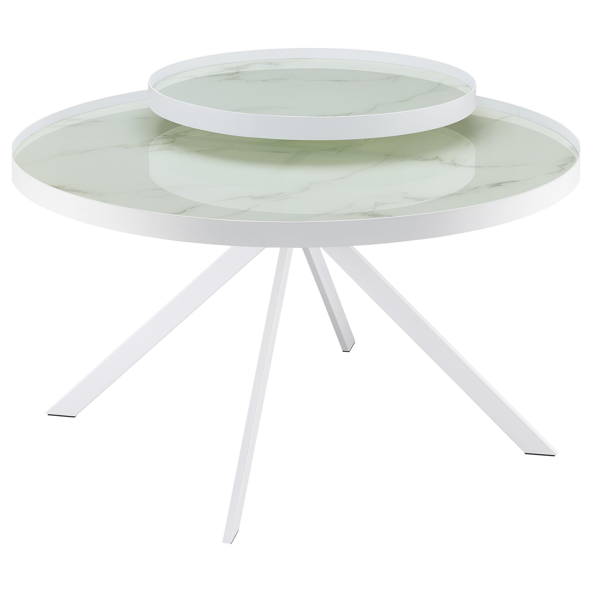  Coaster Furniture Briggs 706258-S3 3-piece Round Coffee and End Table Set - White IMAGE 7