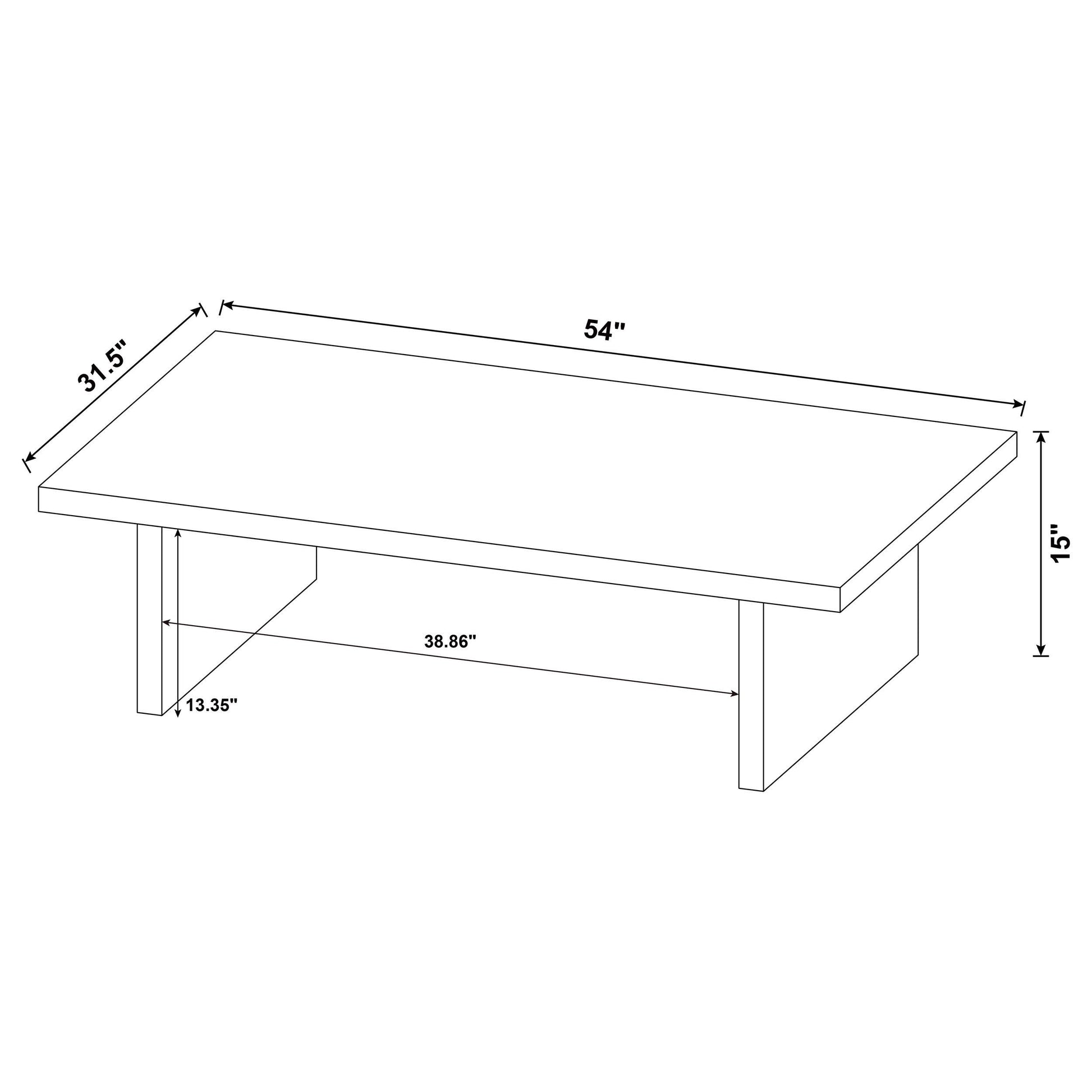  Coaster Furniture Max 706278 Rectangular Engineered Laminate Coffee Table - Black IMAGE 5