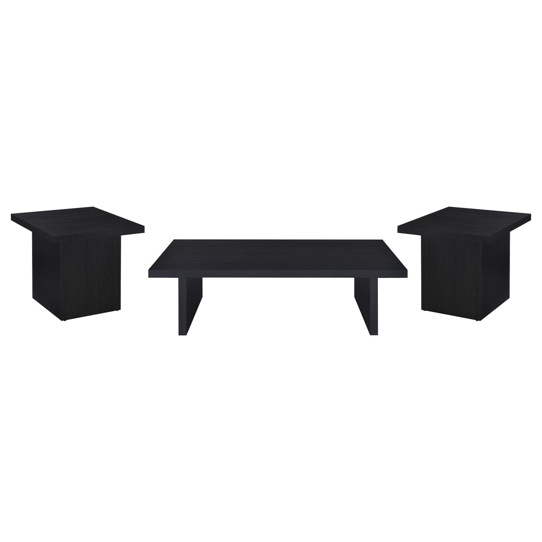  Coaster Furniture Max 706278-S3 3-piece Rectangular Coffee and End Table Set - Black IMAGE 1
