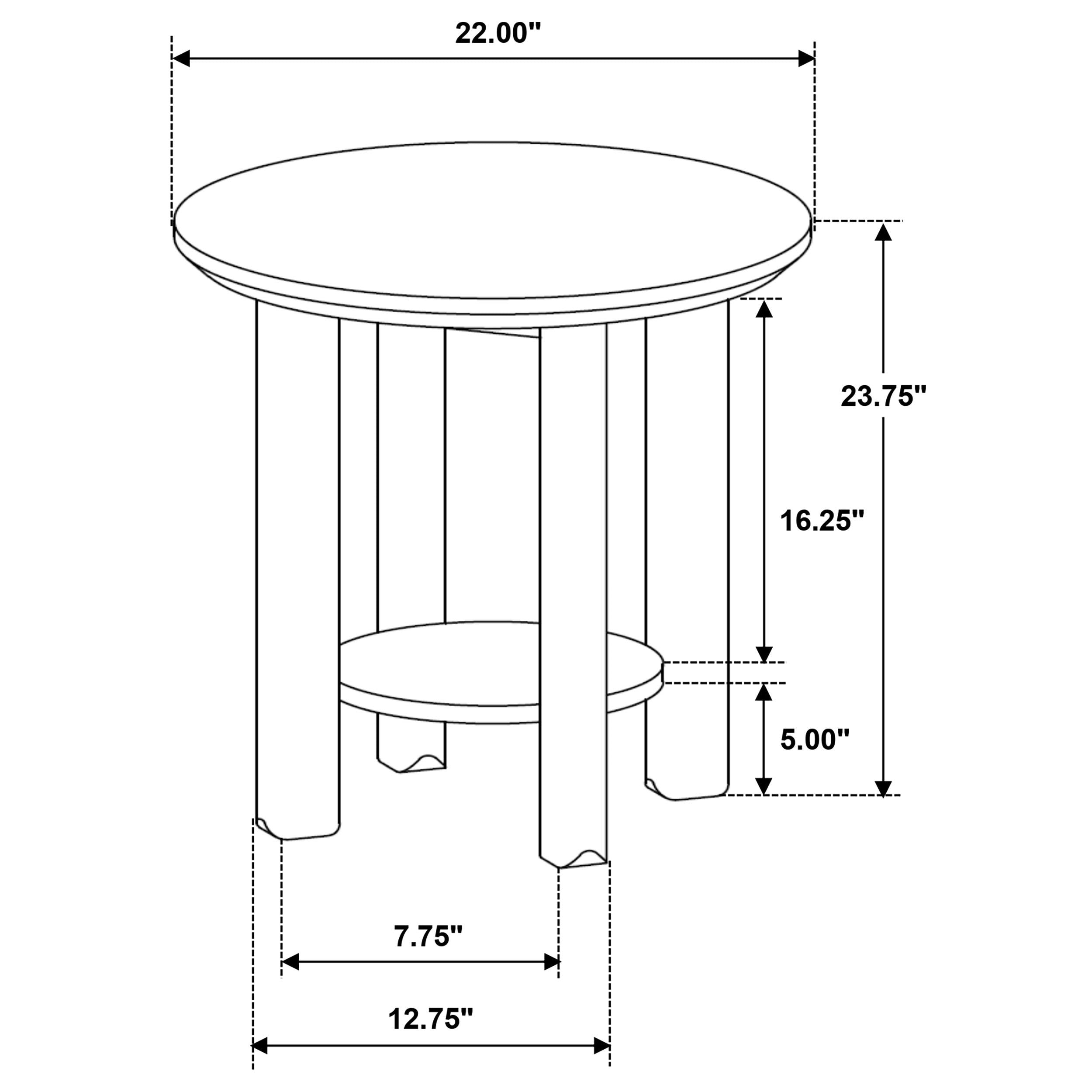  Coaster Furniture Ottowa 706297 Round Wood End Table with Shelf - Light Oak IMAGE 6