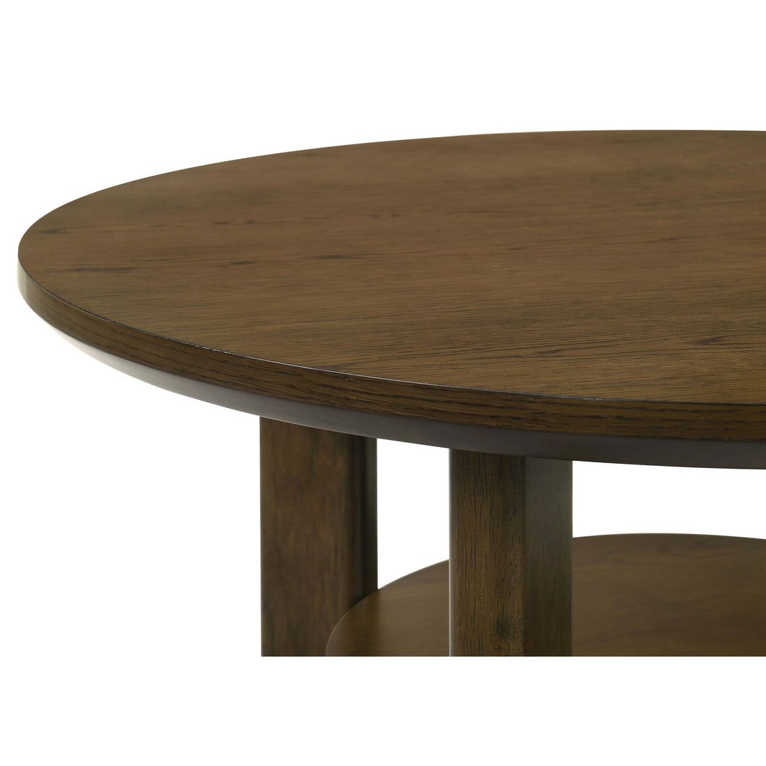  Coaster Furniture Ottowa 706308-S2 2-piece Round Wood Coffee Table Set - Brown IMAGE 1