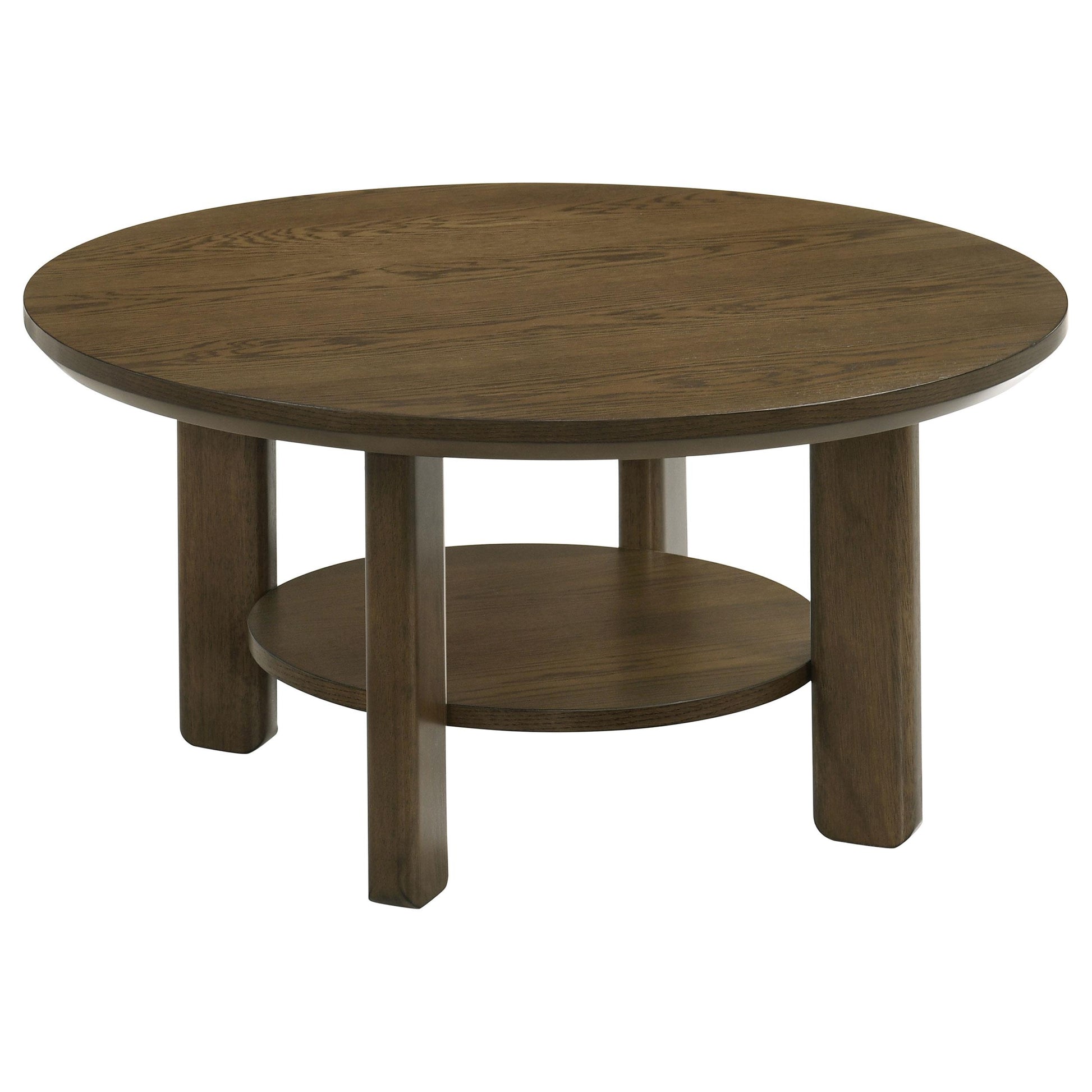  Coaster Furniture Ottowa 706308-S3 3-piece Round Wood Coffee Table Set - Brown IMAGE 6
