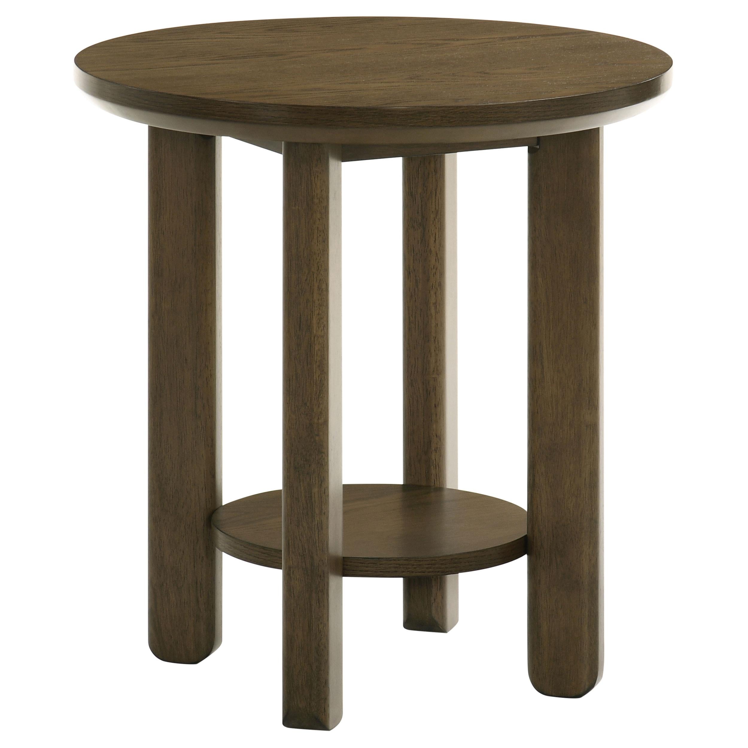  Coaster Furniture Ottowa 706308-S3 3-piece Round Wood Coffee Table Set - Brown IMAGE 9