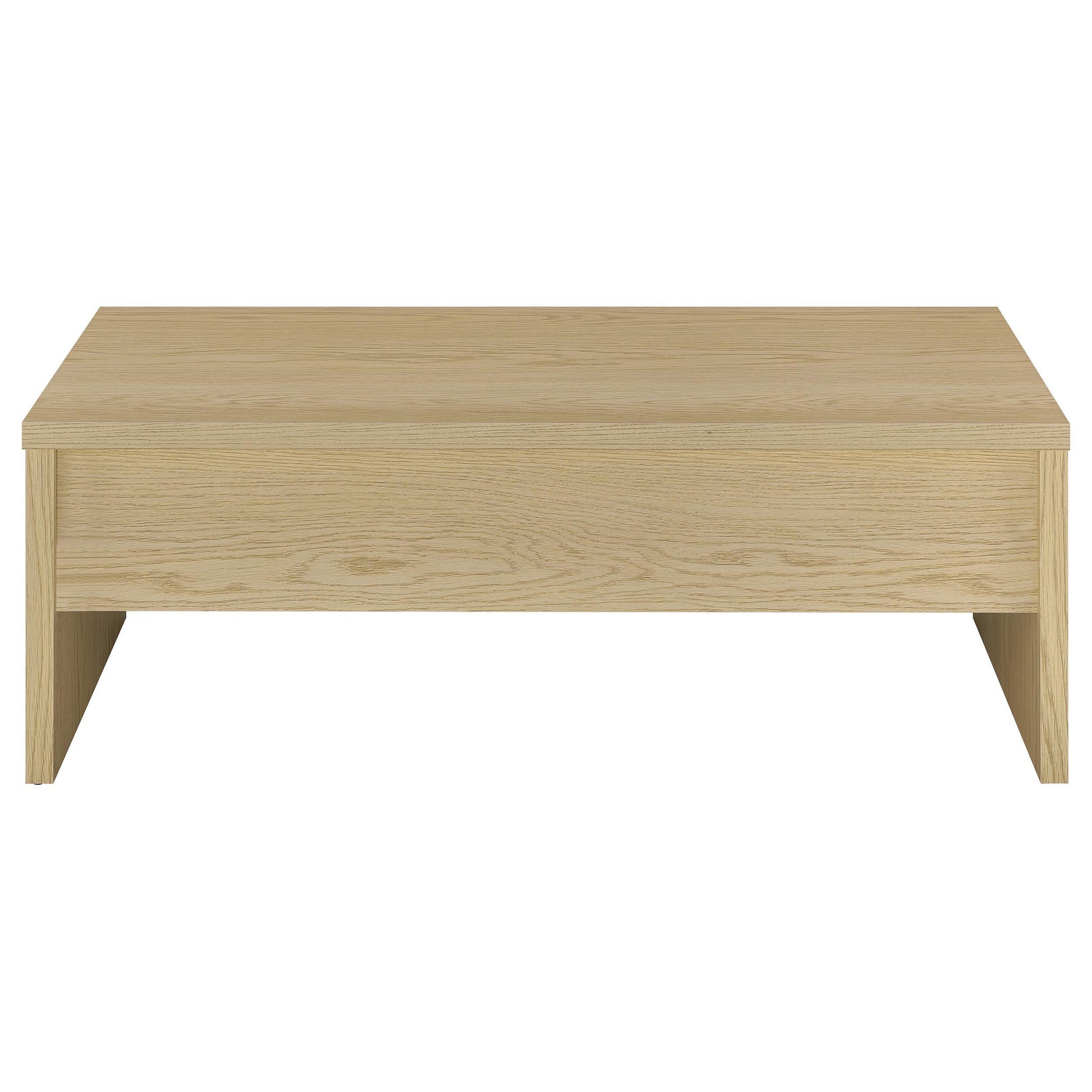 Coaster Furniture Canoga 706348 Engineered Wood Lift Top Coffee Table - Light Oak IMAGE 3