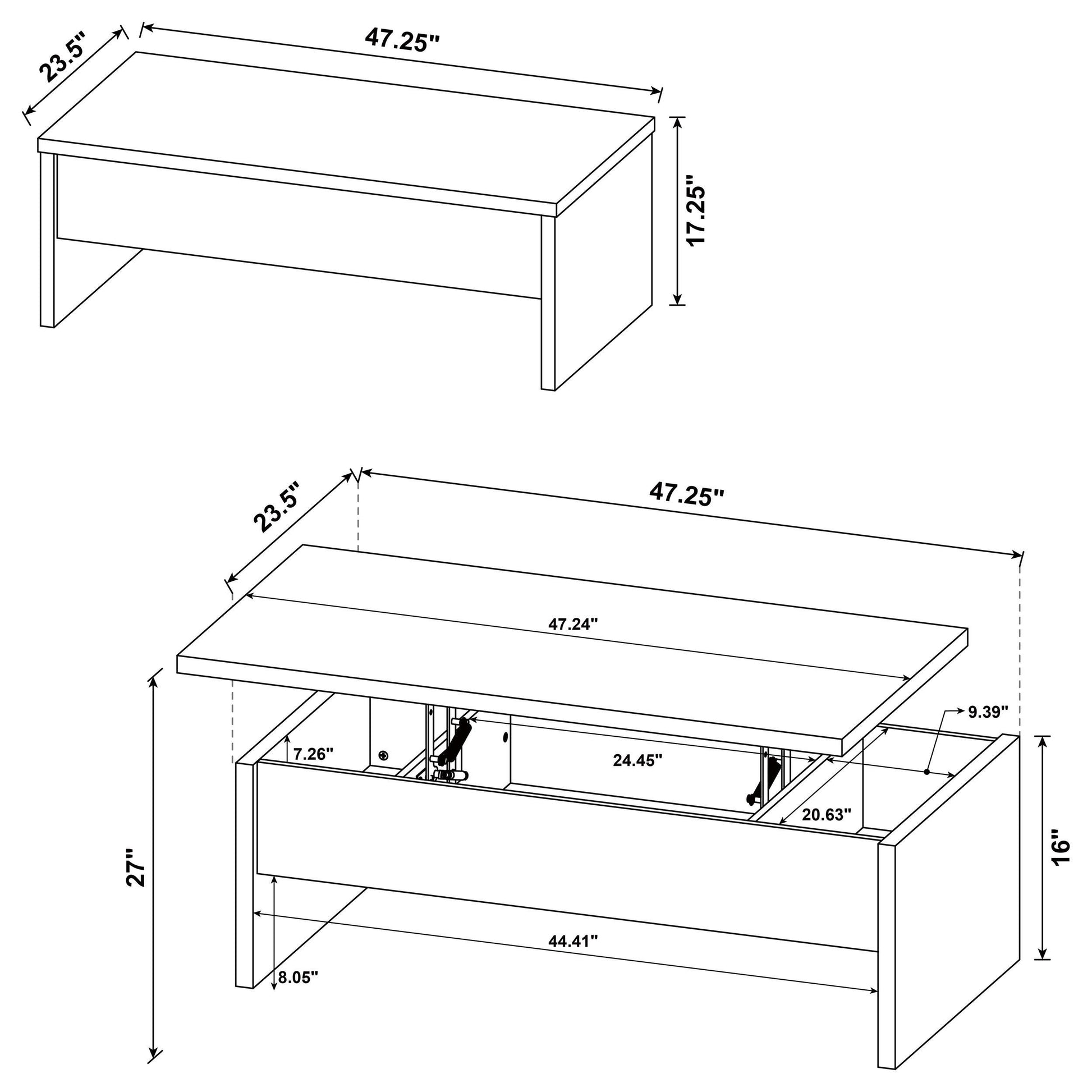  Coaster Furniture Canoga 706358-S2 2-piece Lift Top Cocktail Coffee Table Set - Mango IMAGE 16