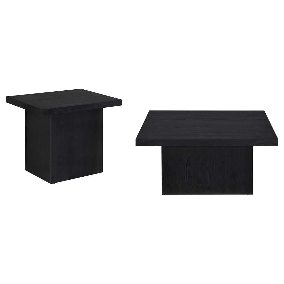  Coaster Furniture Devar 706408-S2 2-piece Square Cocktail Coffee End Table Set - Black IMAGE 1