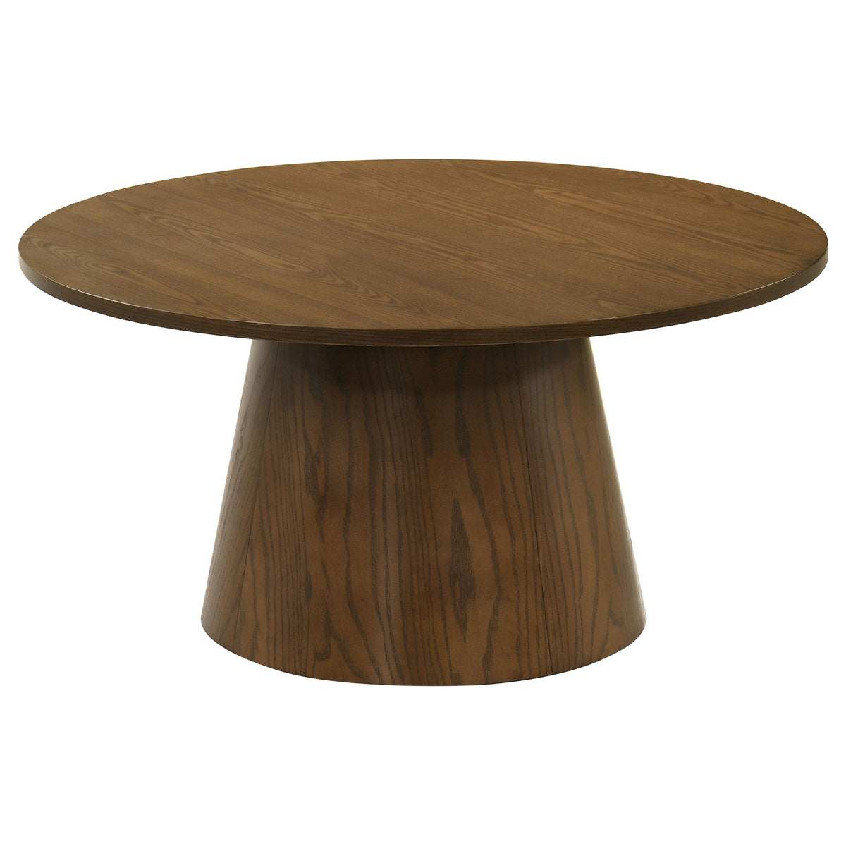  Coaster Furniture Franklin 706438 36-inch Round Pedestal Coffee Table - Dark Brown IMAGE 1