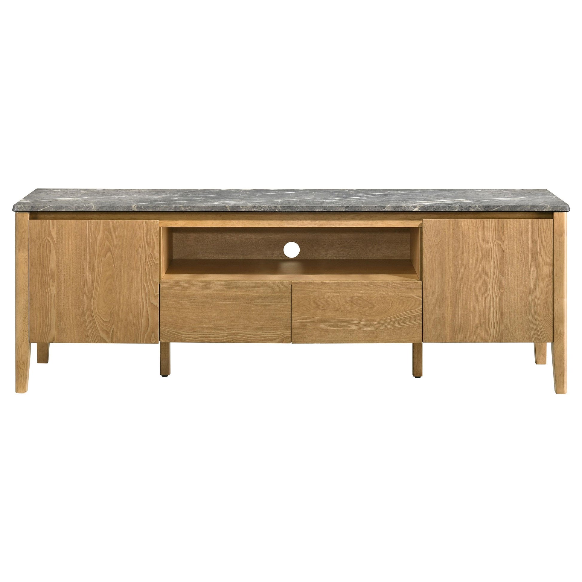 Coaster Furniture Bradley 706442 63-inch 2-Door SmartTop TV Stand - Grey/Natural IMAGE 7