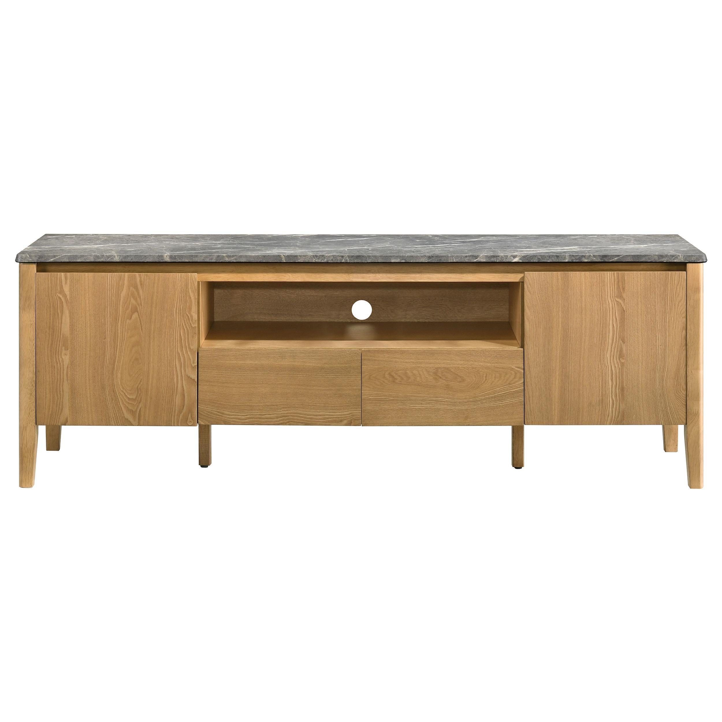  Coaster Furniture Bradley 706442 63-inch 2-Door SmartTop TV Stand - Grey/Natural IMAGE 7