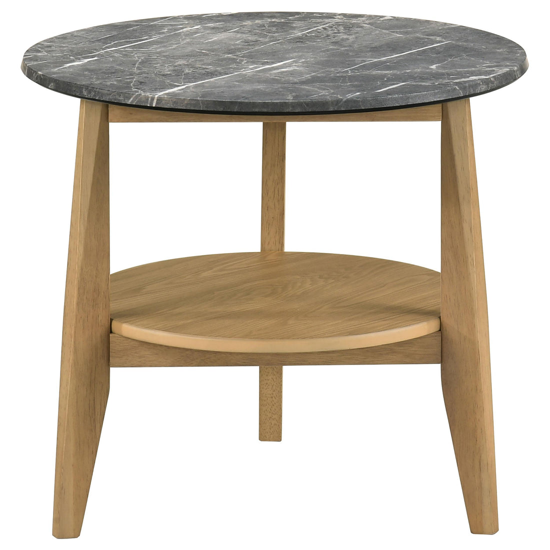  Coaster Furniture Bradley 706447 Round SmartTop Side Table - Grey/Natural IMAGE 1