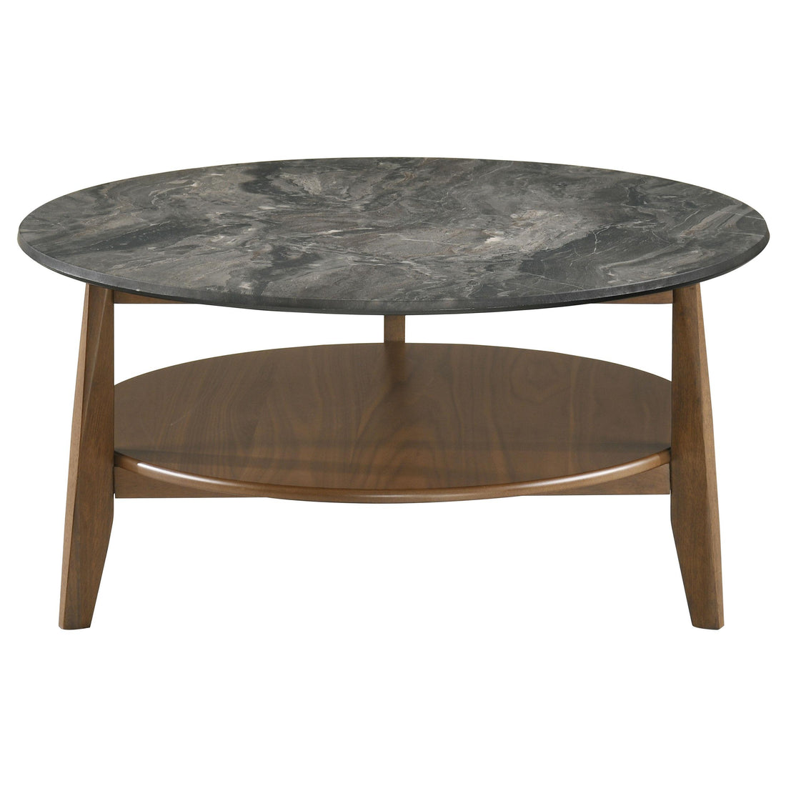  Coaster Furniture Bradley 706458 Round SmartTop Coffee Table - Smokey Grey/Brown IMAGE 1