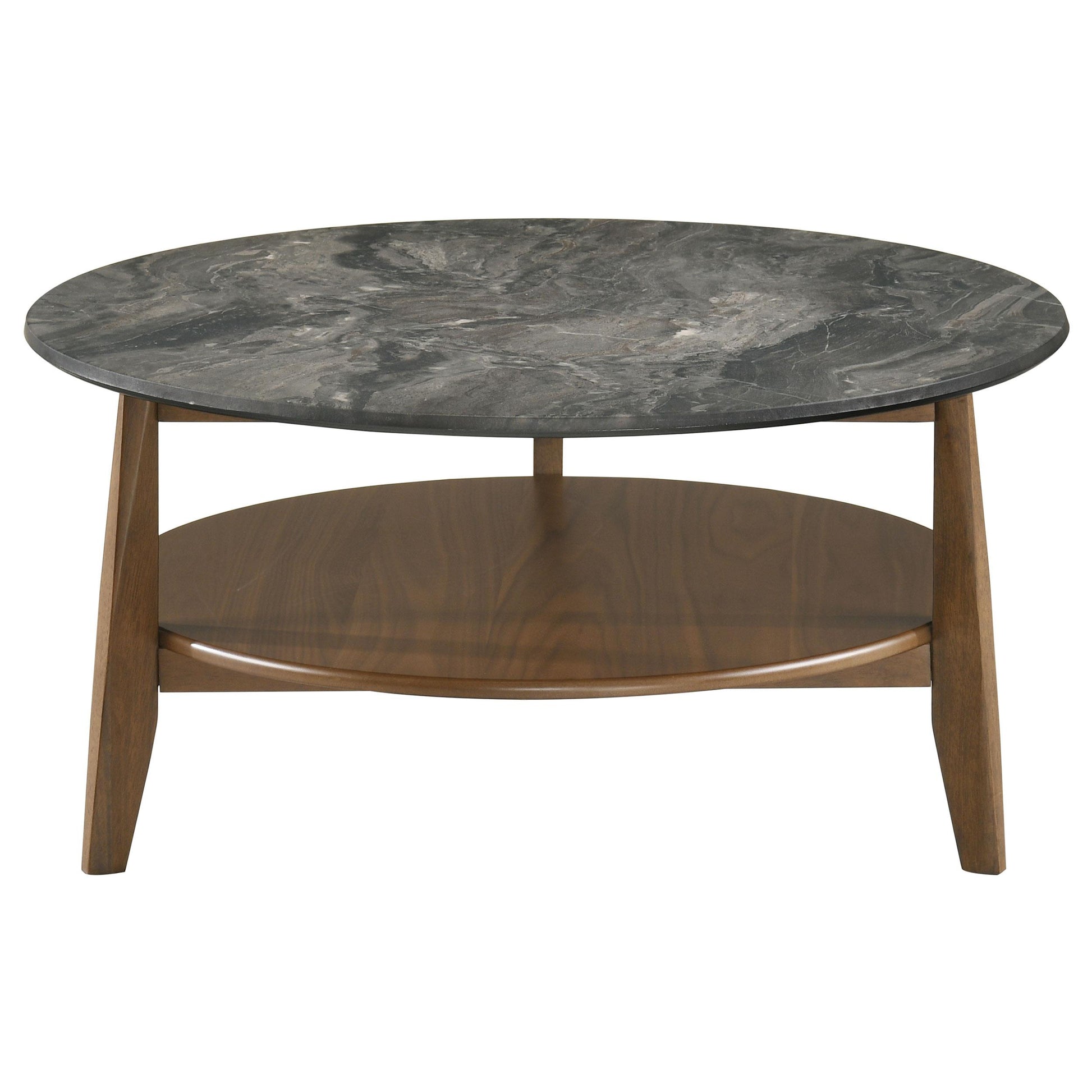  Coaster Furniture Bradley 706458-S2 2-Piece Round SmartTop Coffee Table Set Smokey and Brown - Smokey Grey/Brown IMAGE 7