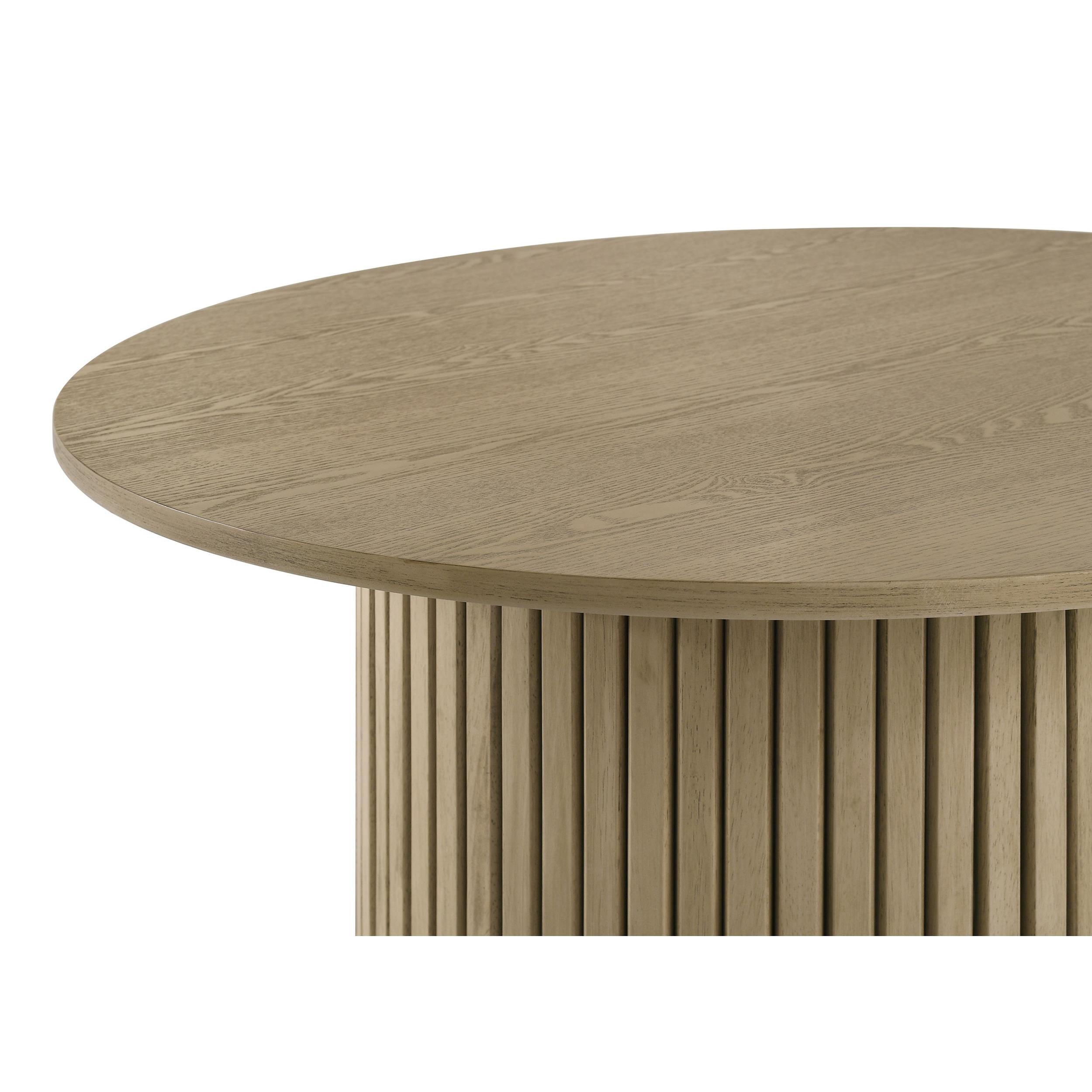  Coaster Furniture Hamlyn 706498 Round Fluted Occasional Coffee Table - Natural Oak IMAGE 5
