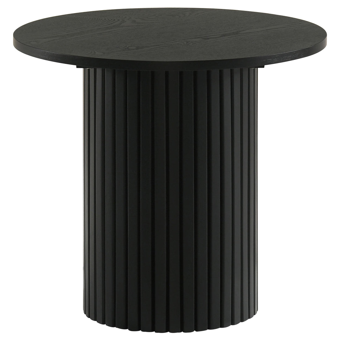  Coaster Furniture Hamlyn 706507 Round Fluted Occasional End Table - Black IMAGE 1