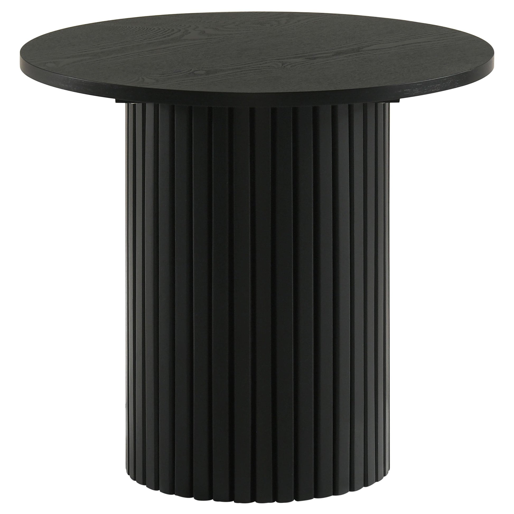  Coaster Furniture Hamlyn 706508-S2 2-piece Round Fluted Coffee and End Table Set - Black IMAGE 7