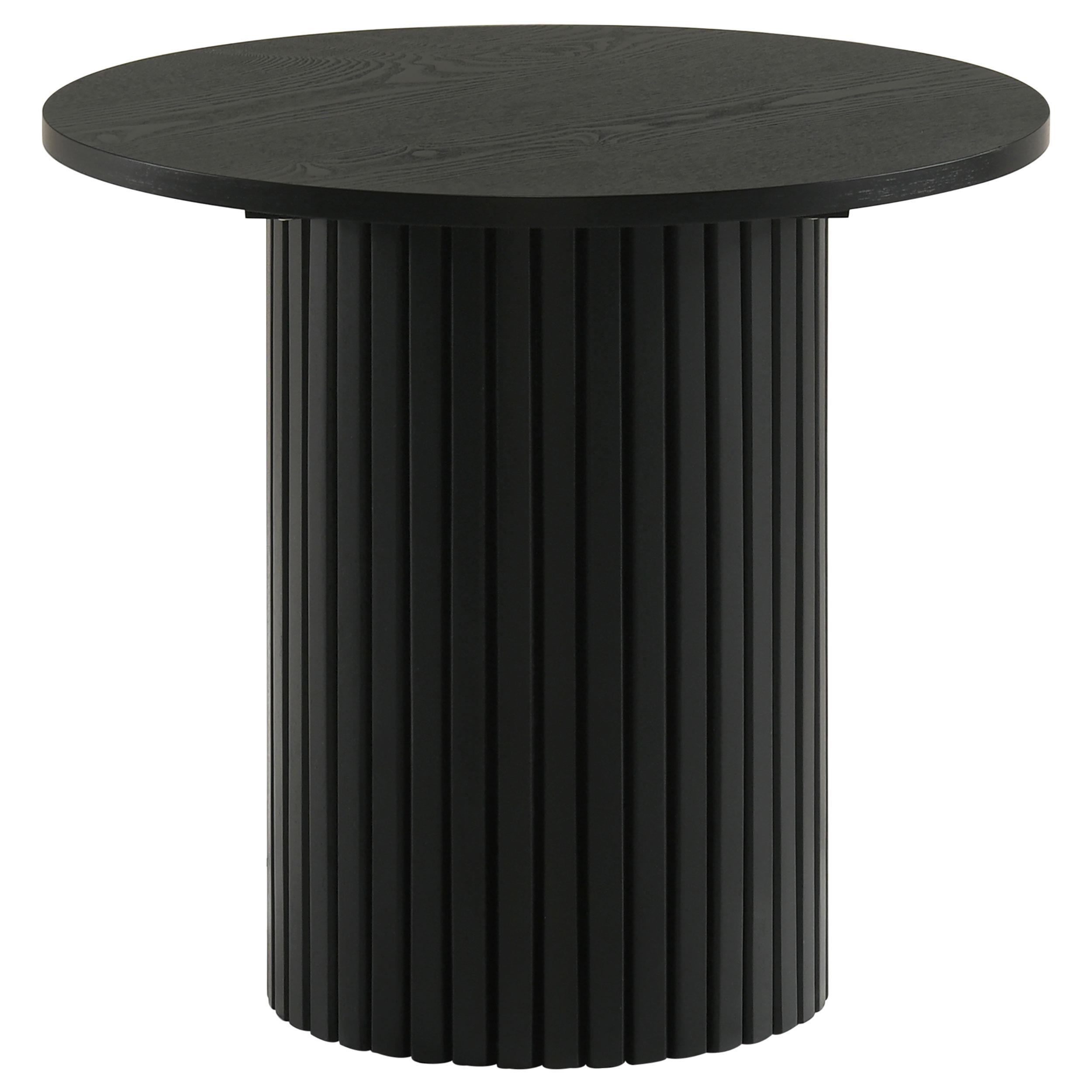  Coaster Furniture Hamlyn 706508-S2 2-piece Round Fluted Coffee and End Table Set - Black IMAGE 7