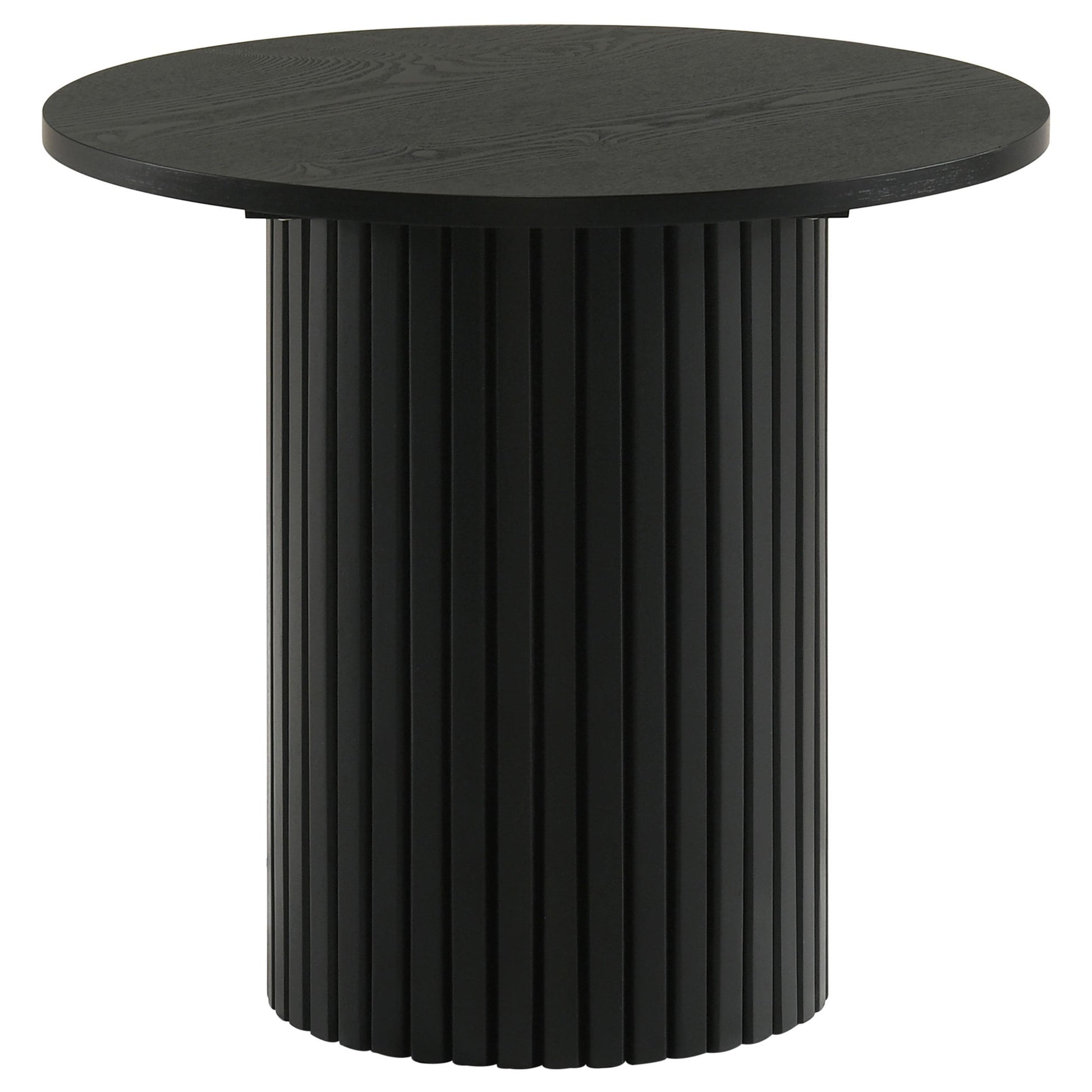  Coaster Furniture Hamlyn 706508-S3 3-piece Round Fluted Coffee and End Table Set - Black IMAGE 6