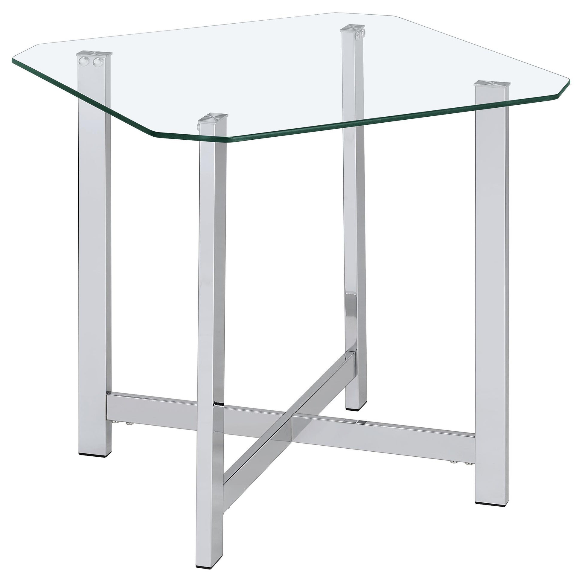 Coaster Furniture Cronin 706568-S2 2-piece Tempered Glass Top Coffee Table Set - Chrome IMAGE 9