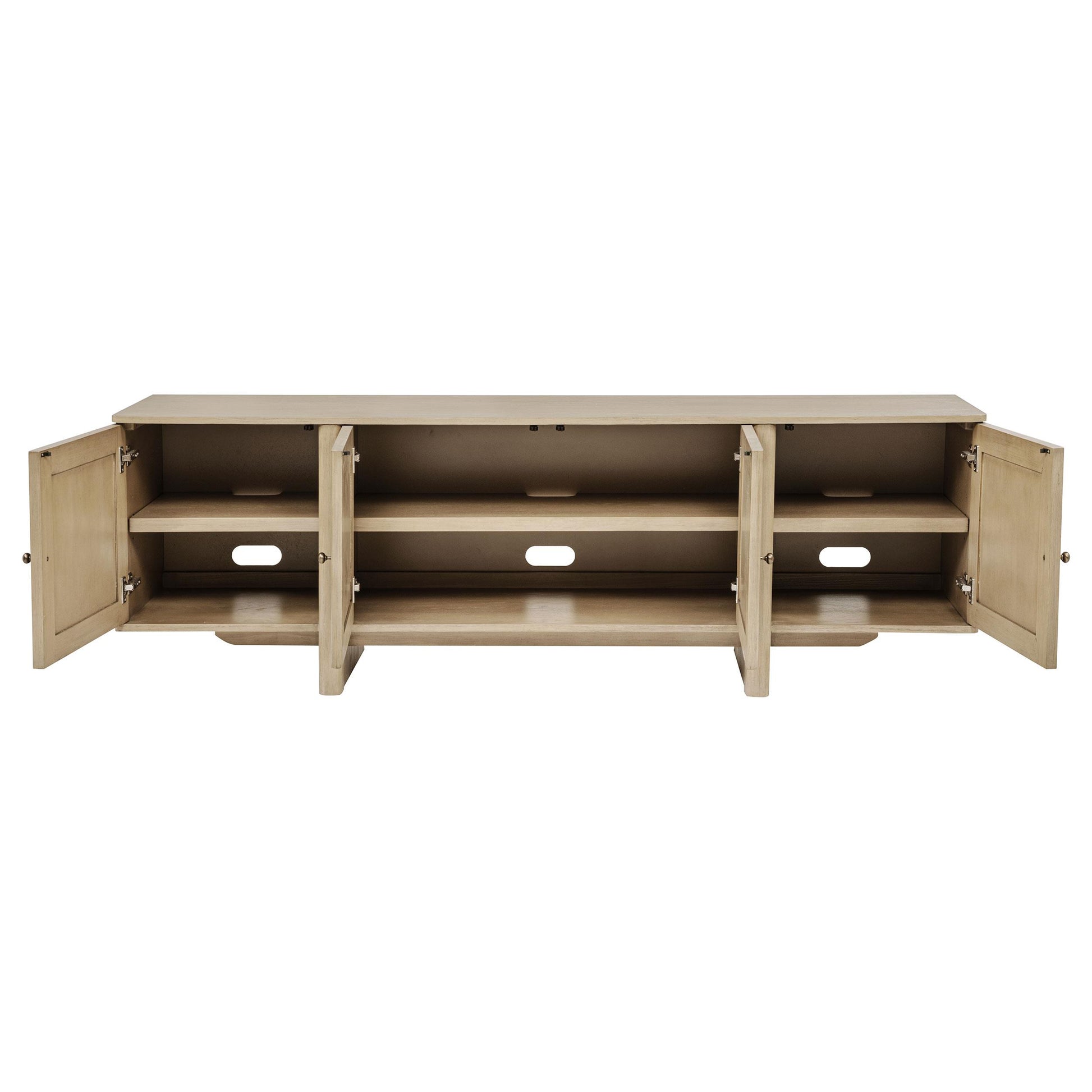  Coaster Furniture Kailani 706583 79-inch 4-door Cane TV Stand Media Console - Beige Oak IMAGE 3
