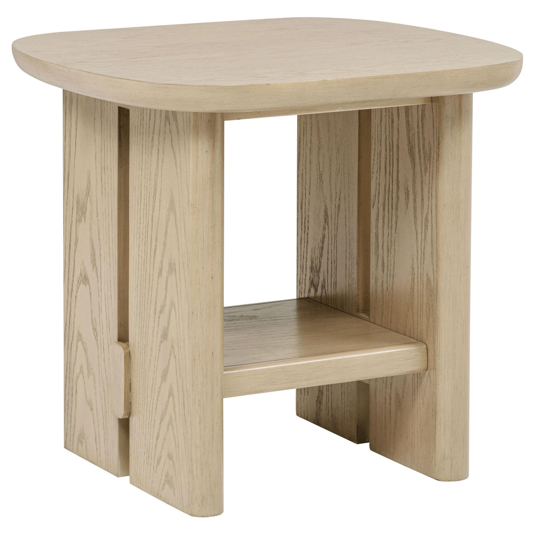  Coaster Furniture Kailani 706587 Coastal Square Side Table with Shelf - Beige Oak IMAGE 1