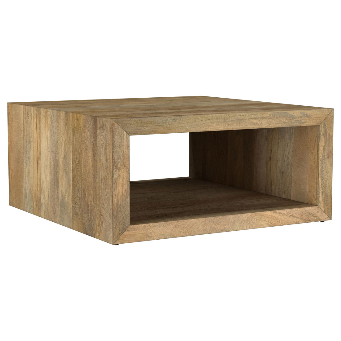  Coaster Furniture Benton 706838 Square Solid Mango Wood Coffee Table - Natural IMAGE 1