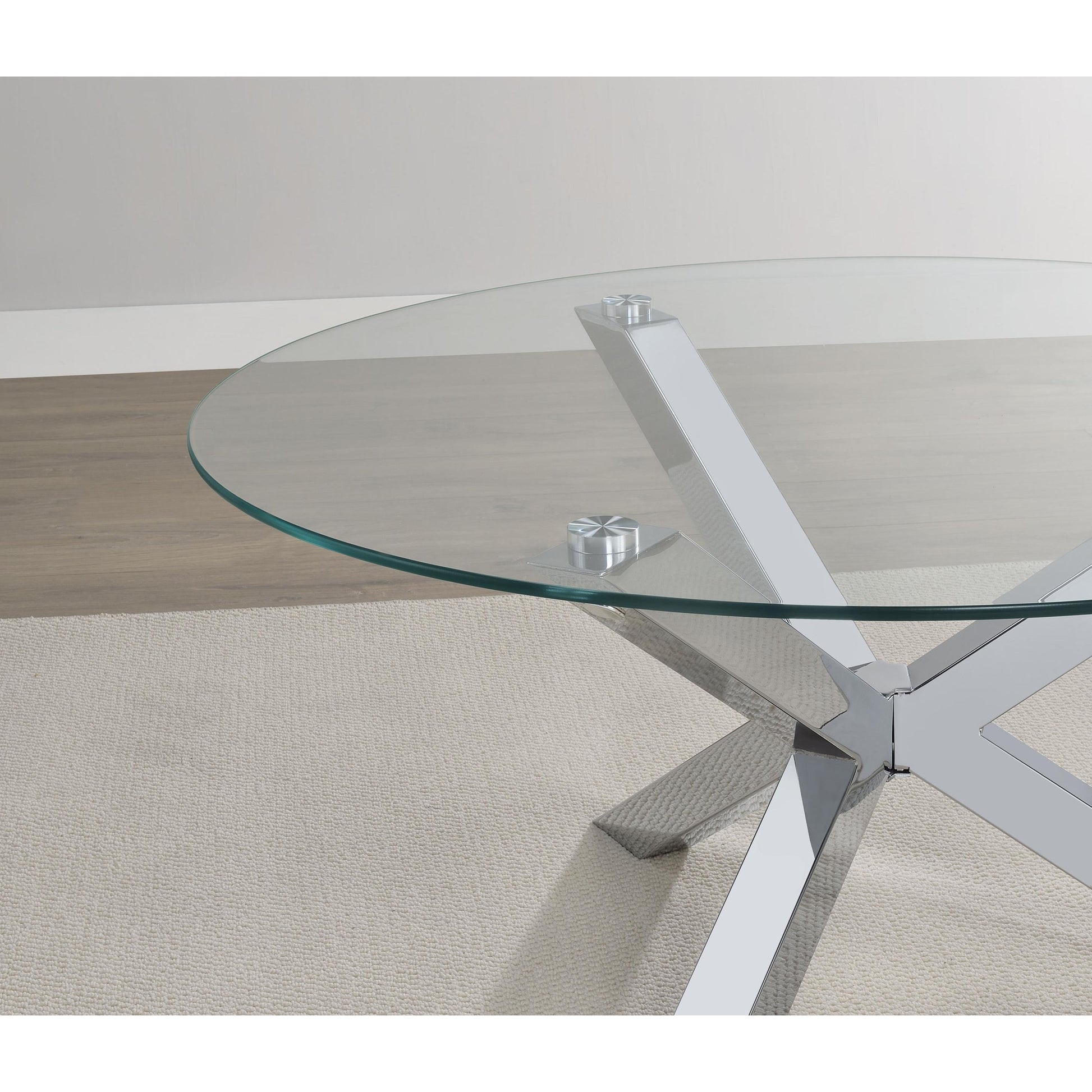  Coaster Furniture Kenzie 708128-S2 2-piece Round Coffee and End Table Set - Chrome IMAGE 3
