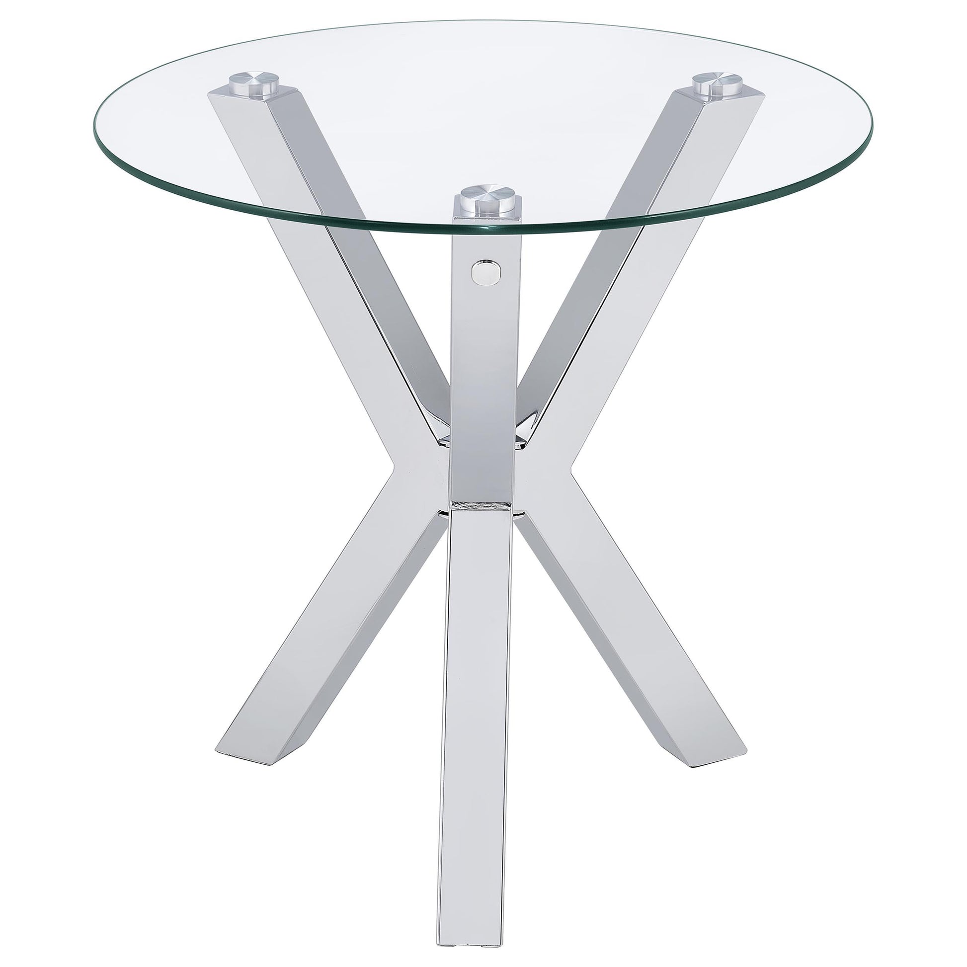  Coaster Furniture Kenzie 708128-S3 3-piece Round Coffee and End Table Set - Chrome IMAGE 7