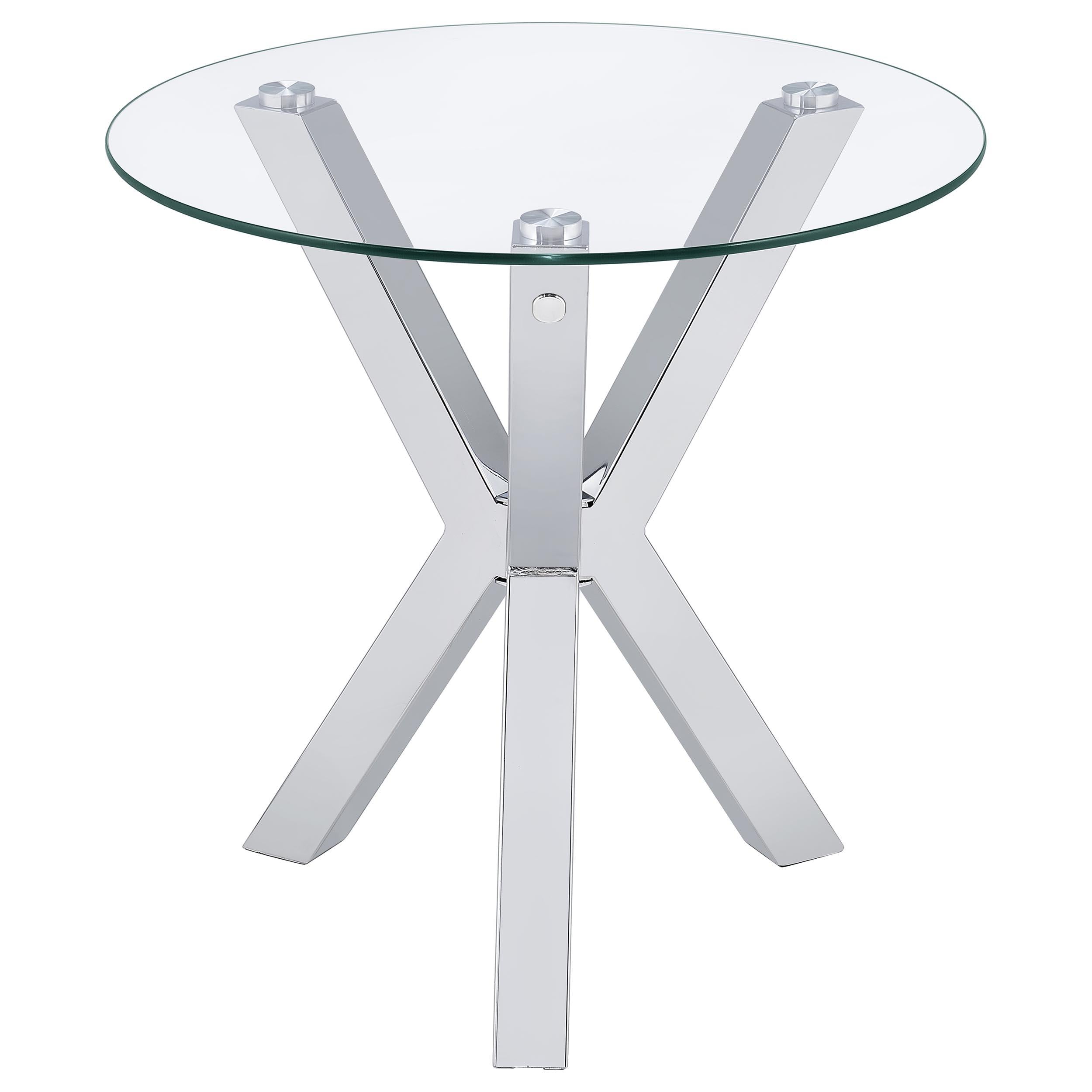  Coaster Furniture Kenzie 708128-S3 3-piece Round Coffee and End Table Set - Chrome IMAGE 7