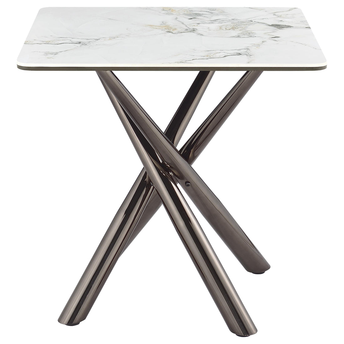  Coaster Furniture Carvell 708137 Square Sintered Stone Side Table Mirage - White IMAGE 1