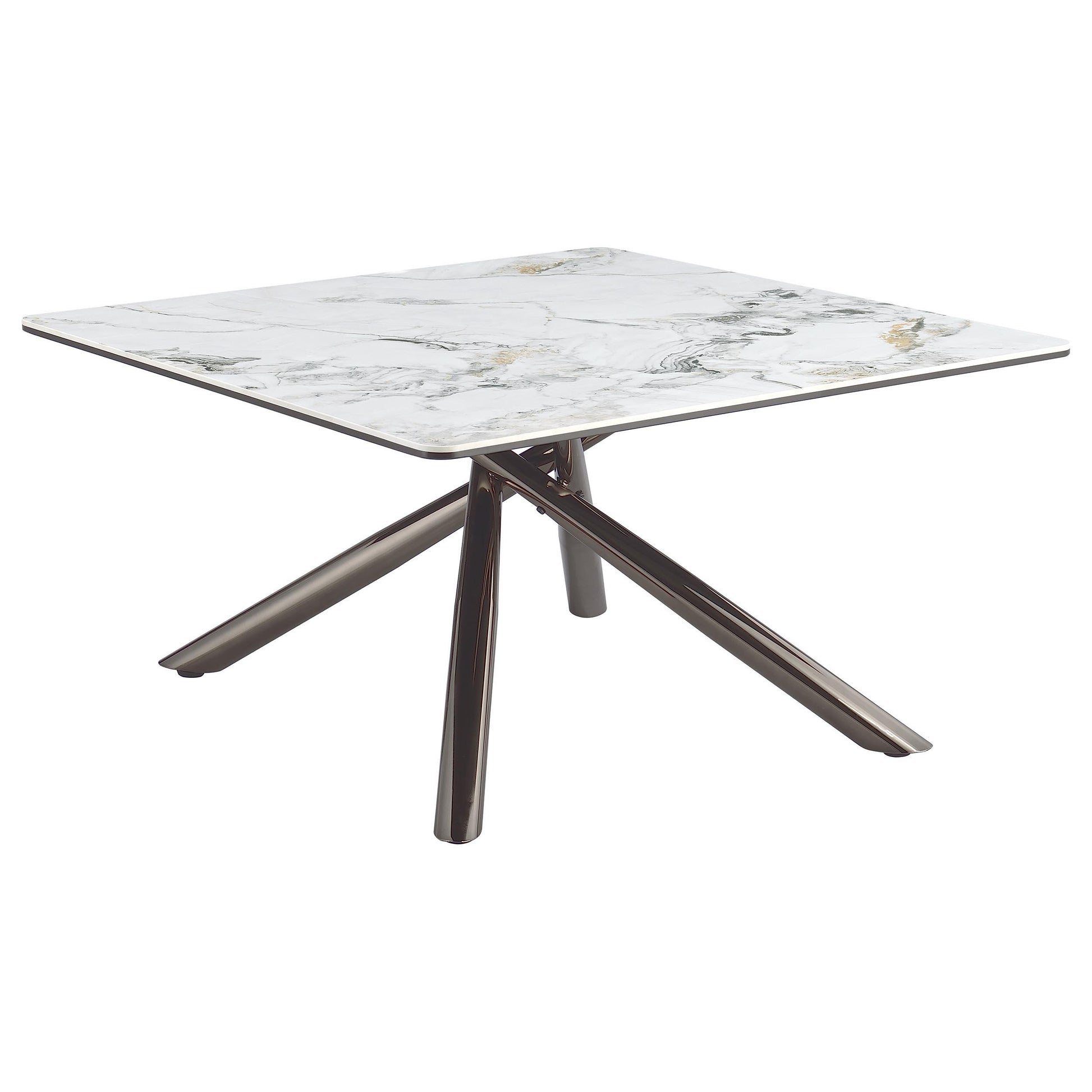  Coaster Furniture Carvell 708138 Square Sintered Stone Top Coffee Table - White IMAGE 3