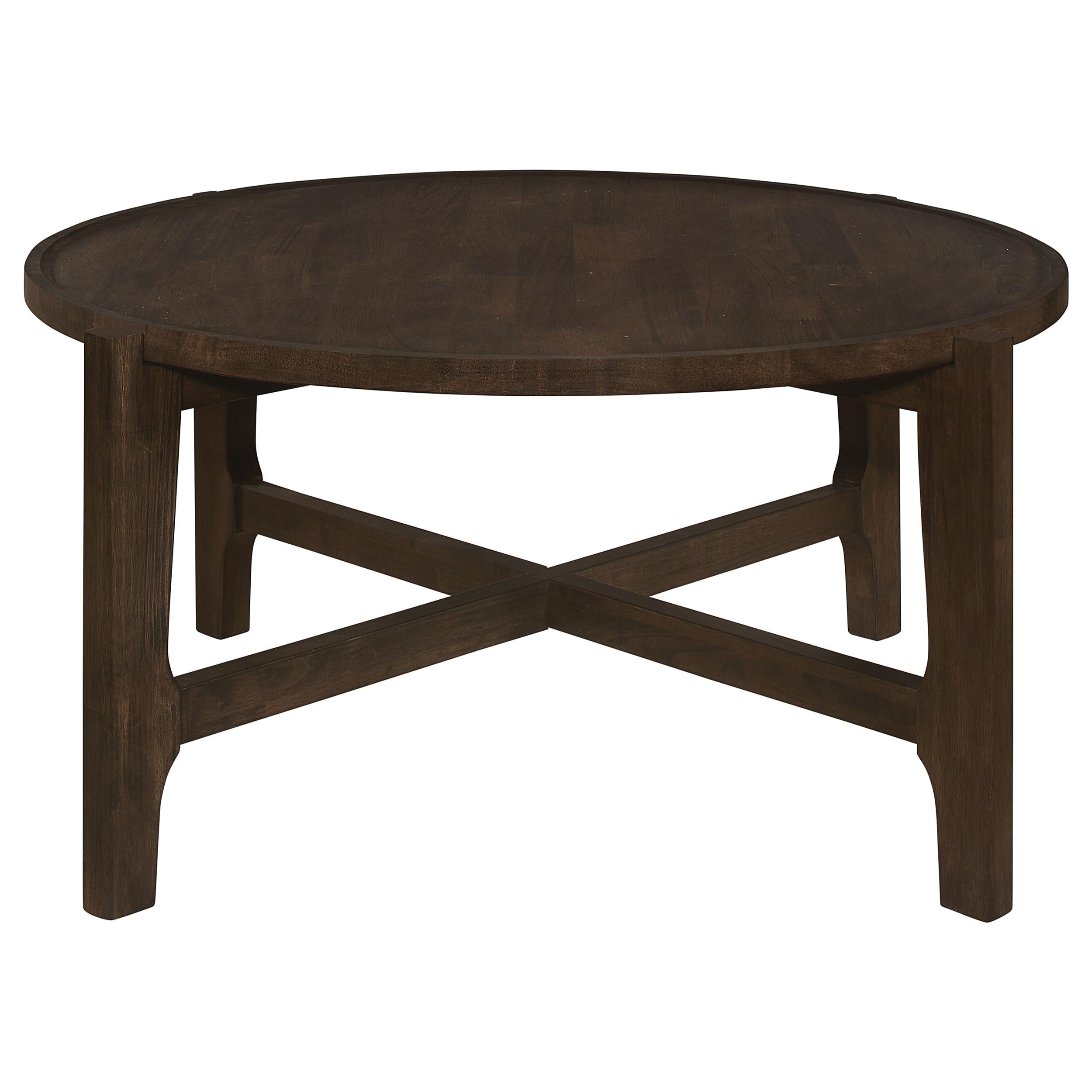  Coaster Furniture Cota 708288-S2 2-piece Solid Wood Coffee and End Table Set - Dark Brown IMAGE 4