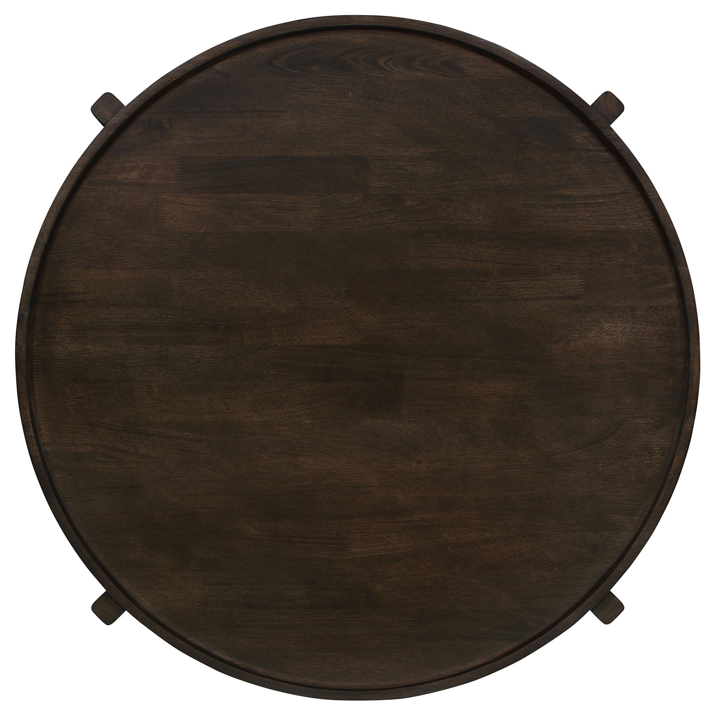  Coaster Furniture Cota 708288-S2 2-piece Solid Wood Coffee and End Table Set - Dark Brown IMAGE 5
