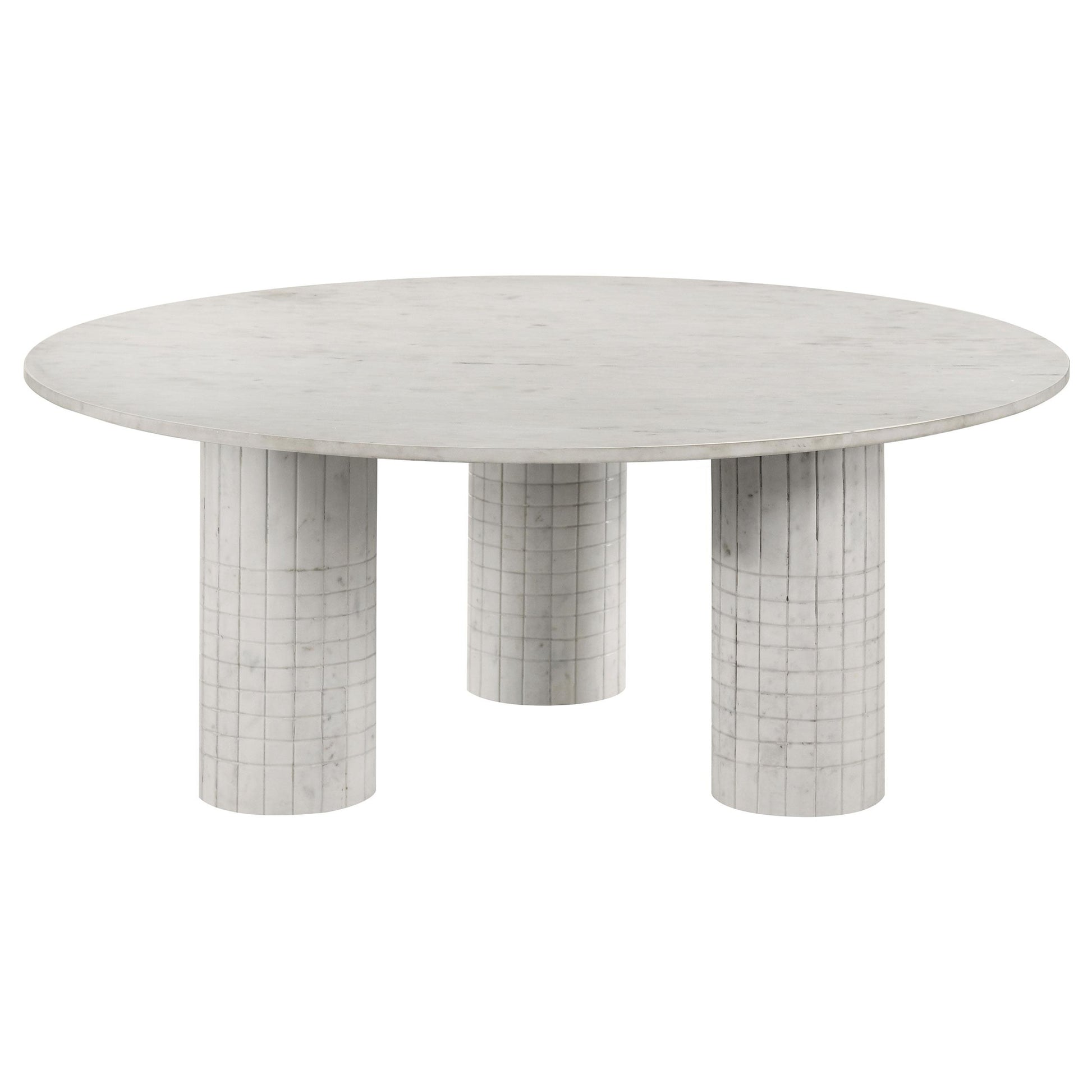  Coaster Furniture Astoria 709668-S2 2-piece Marble Coffee and End Table Set - White IMAGE 3