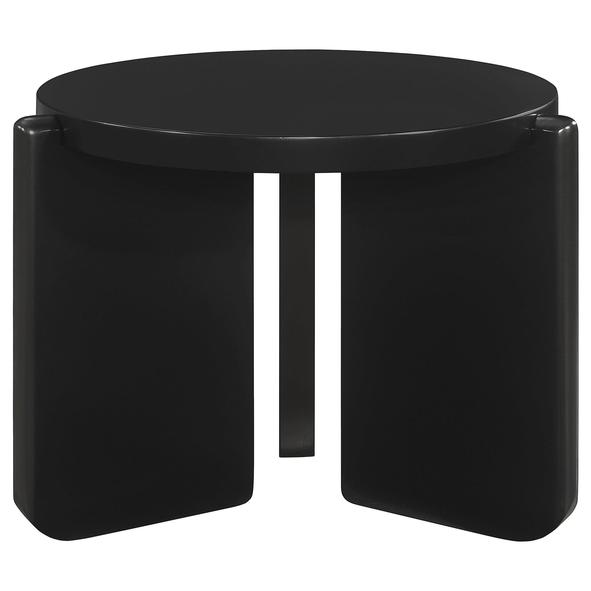  Coaster Furniture Cordova 709678-S2 2-piece Solid Wood Coffee and End Table Set - Black IMAGE 4
