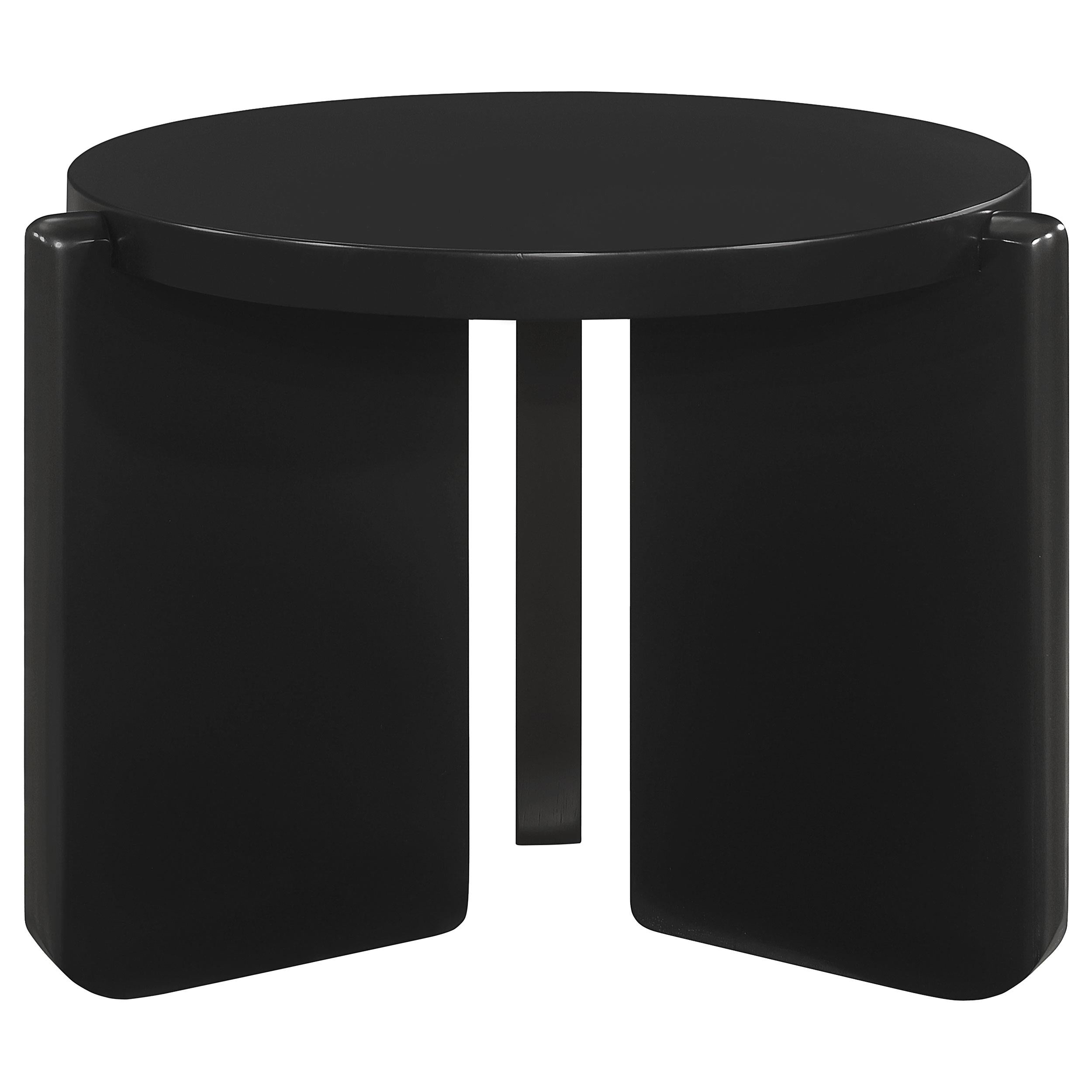  Coaster Furniture Cordova 709678-S2 2-piece Solid Wood Coffee and End Table Set - Black IMAGE 4
