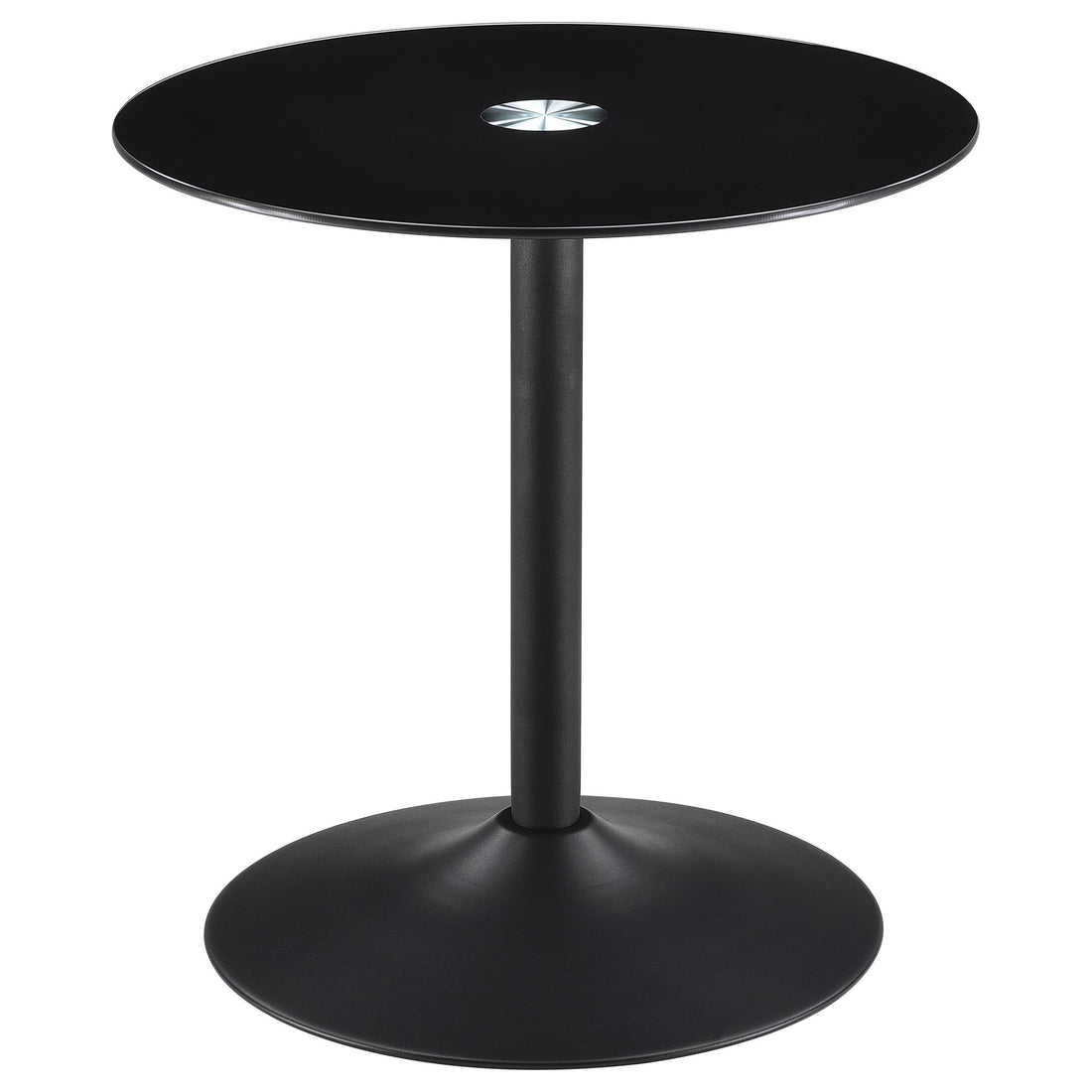  Coaster Furniture Ganso 709688-S2 2-piece Round Glass Top Coffee and End Table Set - Black IMAGE 1