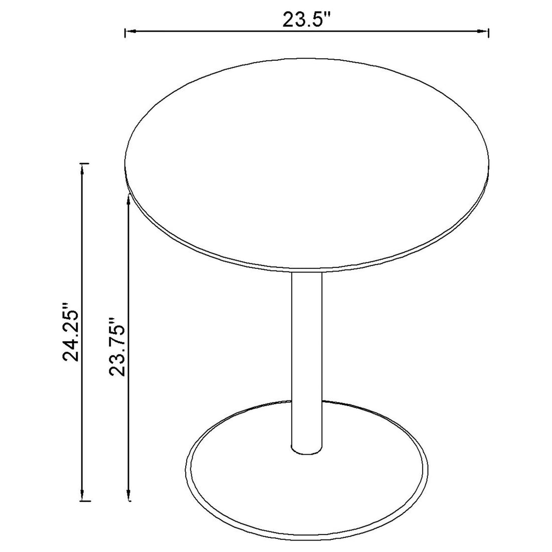  Coaster Furniture Ganso 709688-S3 3-piece Round Glass Top Coffee and End Table Set - Black IMAGE 1