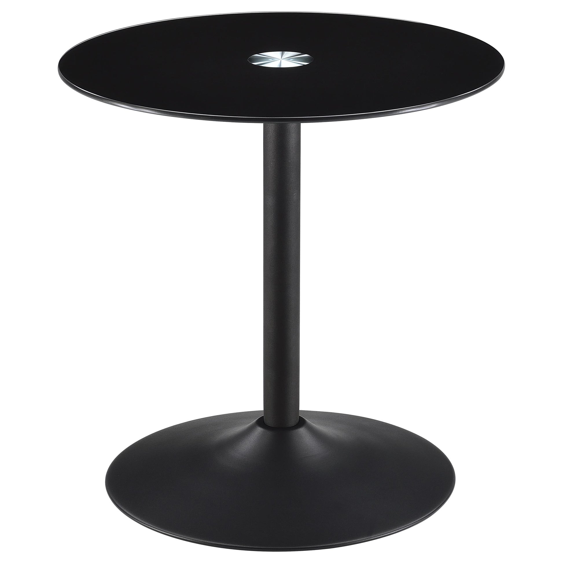  Coaster Furniture Ganso 709688-S3 3-piece Round Glass Top Coffee and End Table Set - Black IMAGE 3