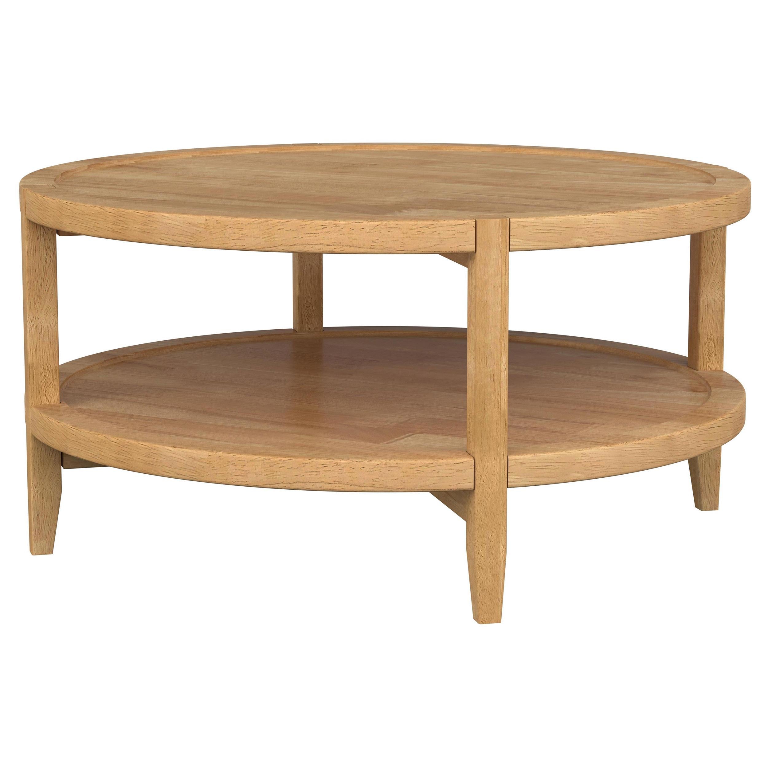  Coaster Furniture Camillo 709698-S2 2-piece Round Coffee and End Table Set - Maple IMAGE 12