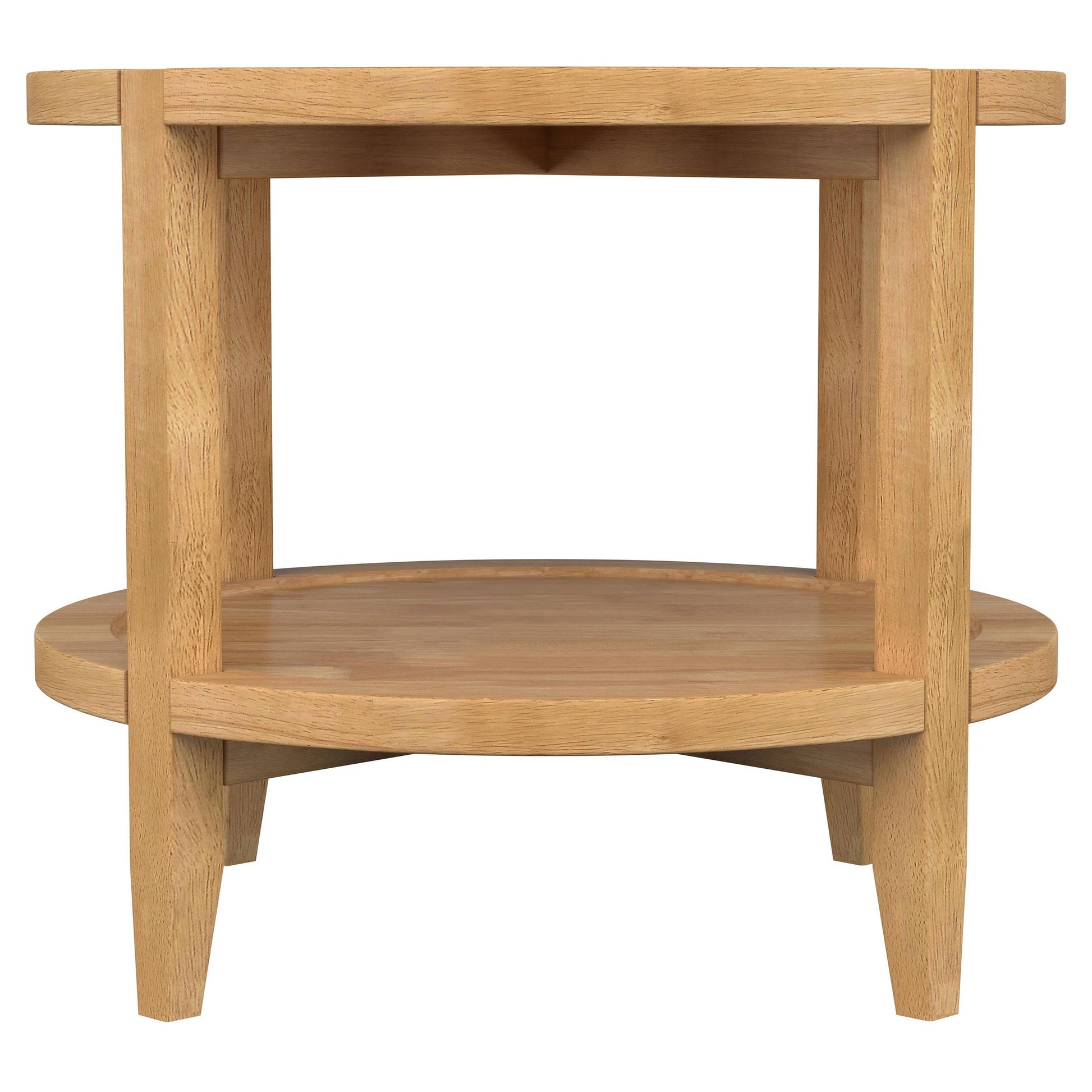 Coaster Furniture Camillo 709698-S2 2-piece Round Coffee and End Table Set - Maple IMAGE 3