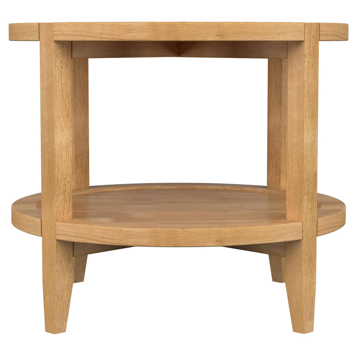  Coaster Furniture Camillo 709698-S3 3-piece Round Coffee and End Table Set - Maple IMAGE 3