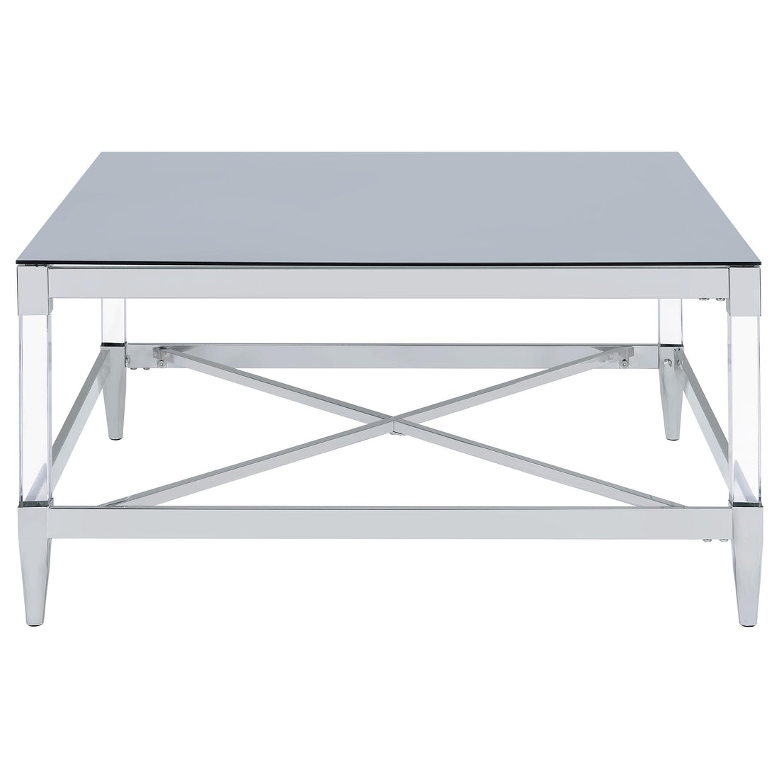  Coaster Furniture Lindley 709728-S2 2-piece Square Coffee and End Table Set - Chrome IMAGE 1